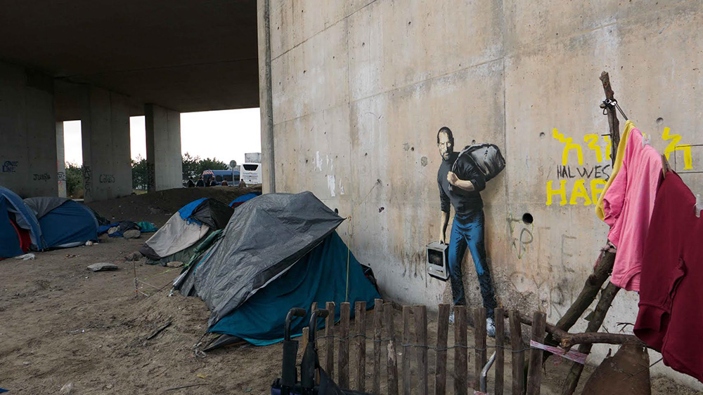 New ‘Banksy’ Imagines Steve Jobs as a Syrian Refugee