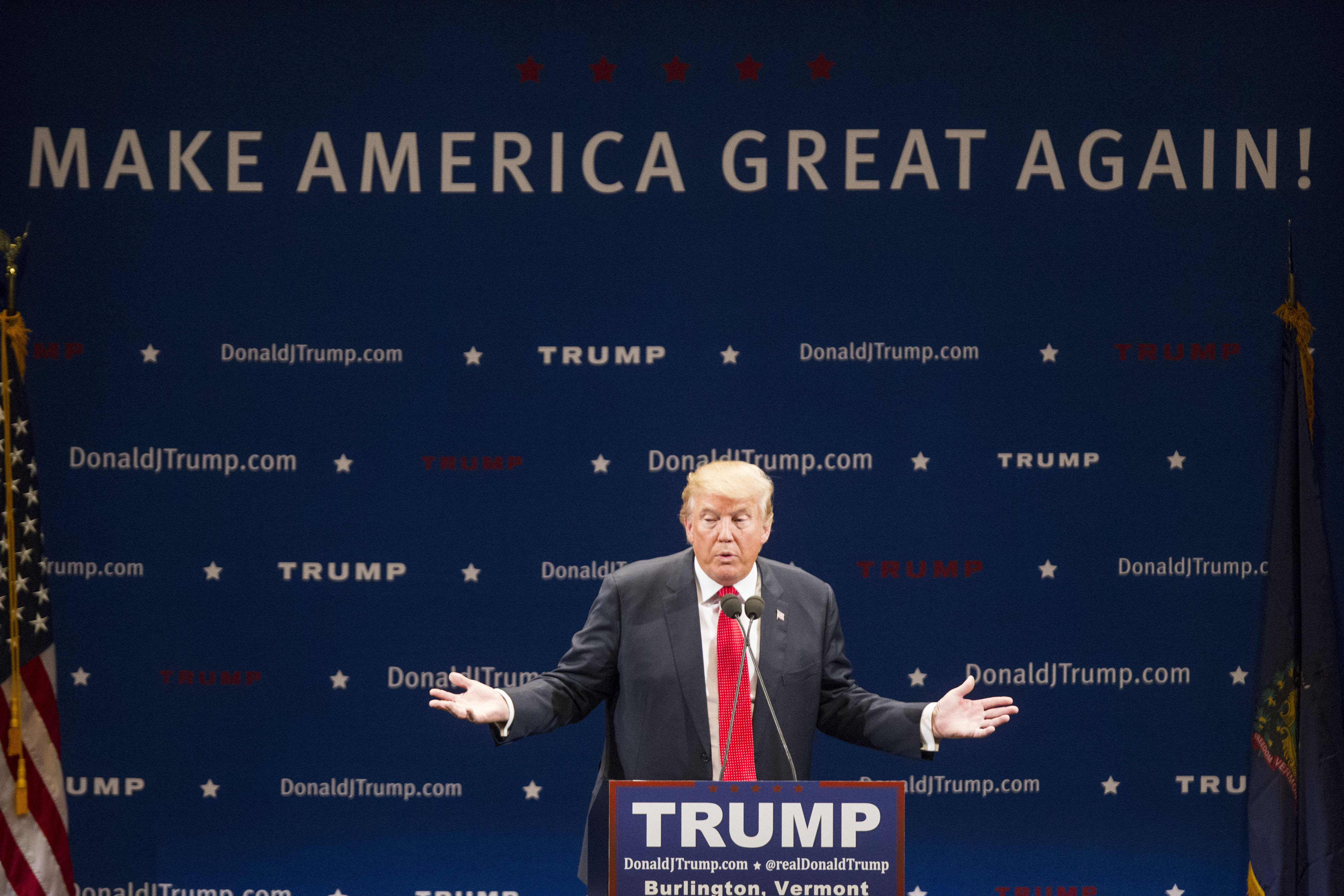 Donald Trump Holds Campaign Rally In Burlington, VT