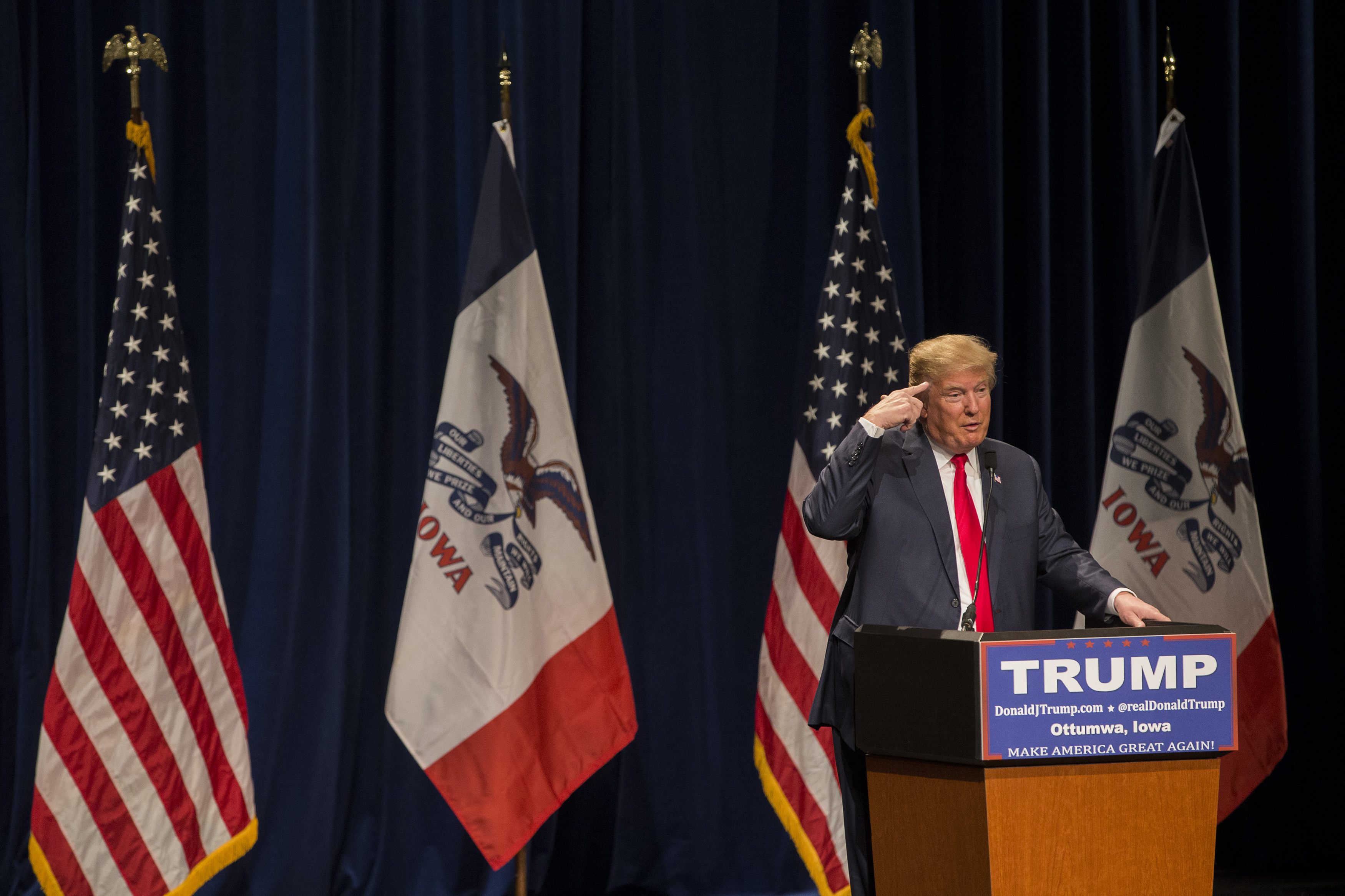 Donald Trump Holds Campaign Rally In Iowa