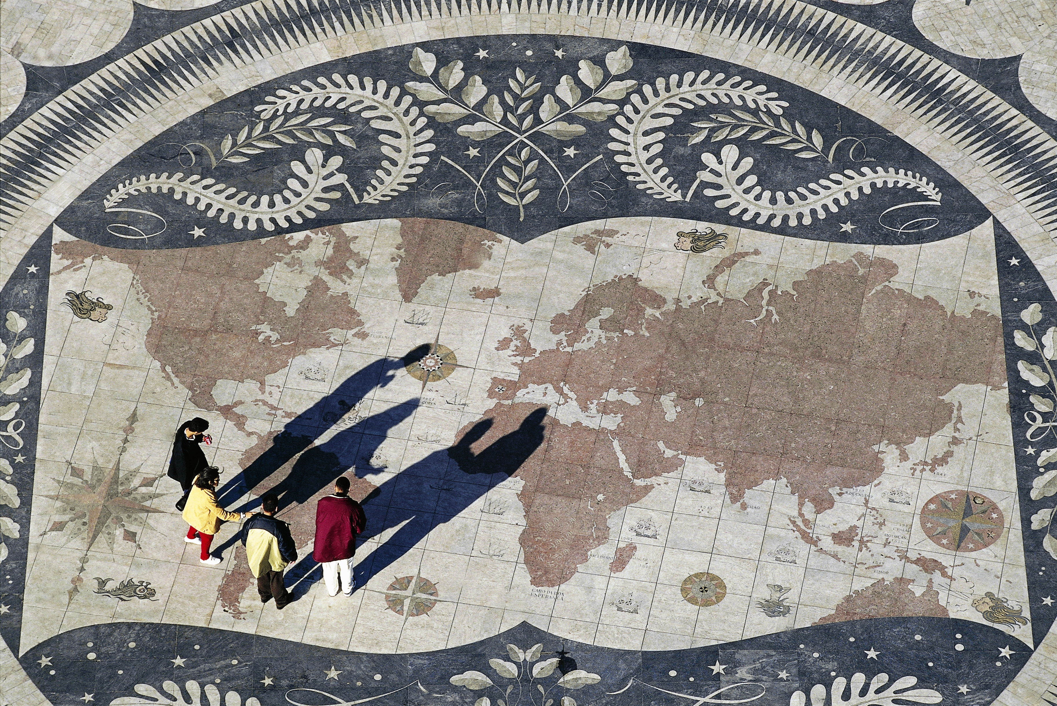 World Map, mosaic, bank of the Tagus river, Lisbon