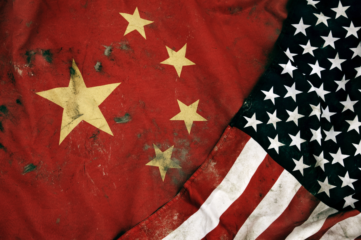 us and china flags