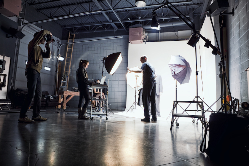 Film Crew Working on Set
