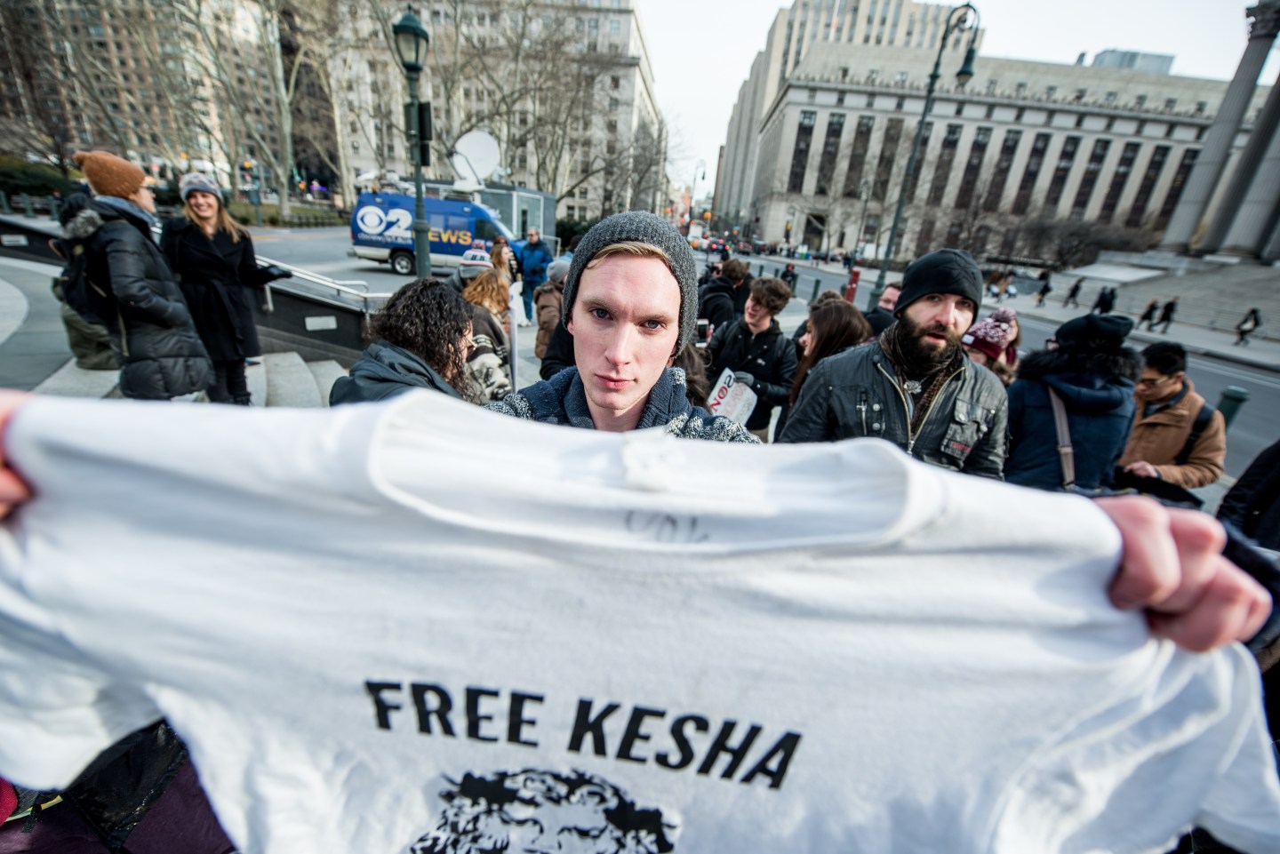 Kesha Fans Protest Sony Music Outside New York State Supreme Court