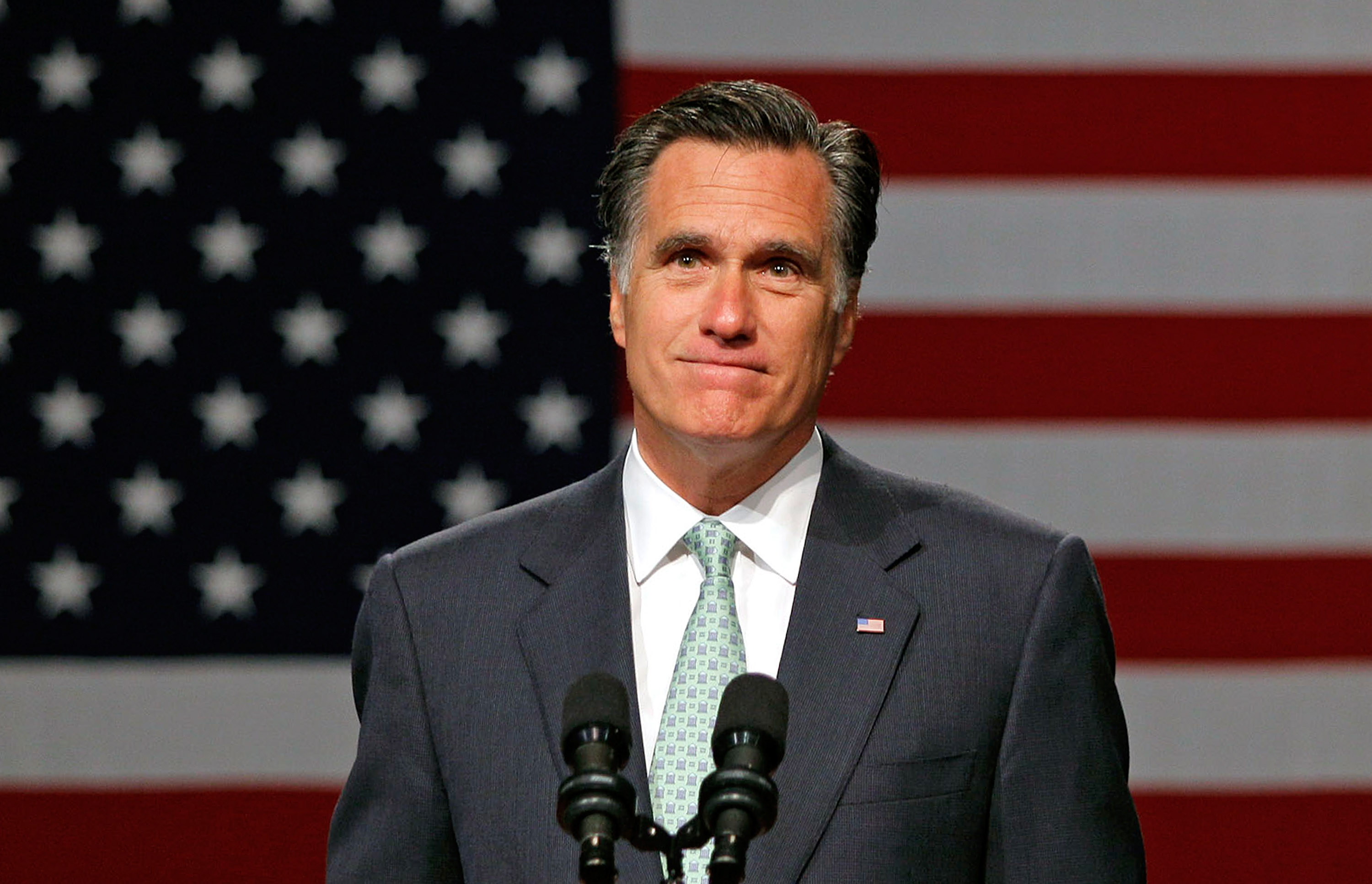 LANSING, MI - MAY 8: Republican presidential candidate, former Massachusetts Gov. Mitt Romney speaks during a campaign stop at Lansing Community College May 8, 2012 in Lansing, Michigan. Last night former U.S. Sen. Rick Santorum gave his endorsement to Gov. Romney in an e-mail sent to supporters. (Photo by Bill Pugliano/Getty Images)