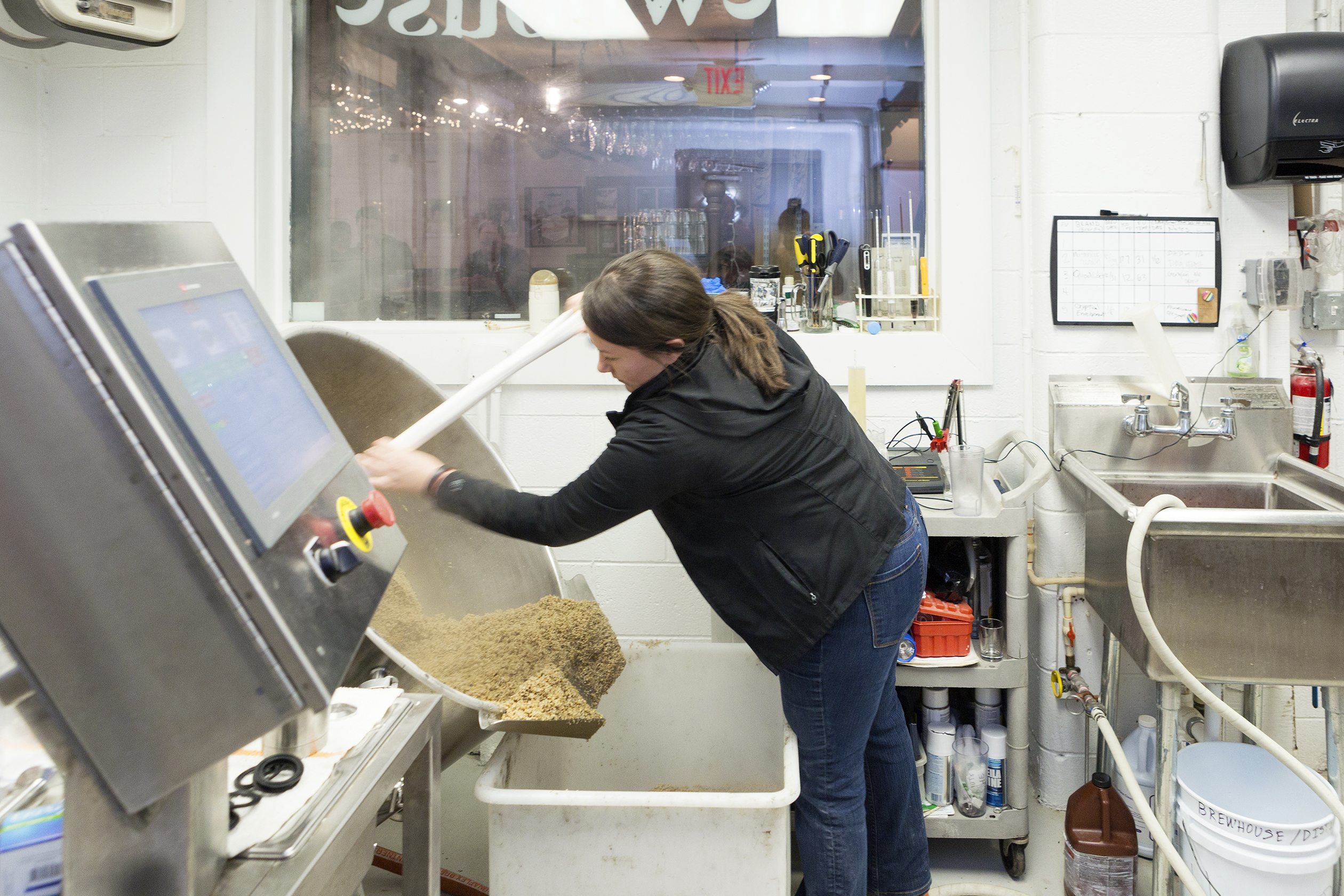 Rehoboth Beach, DE, Jan 12th 2016, Sam Calagione owner of Dogfish Beer is making a test batch at the original Brewpub at Dogfish Head Brewing and Eats. A lime induced brew. Photography By Christopher Lane/ Fortune Mag