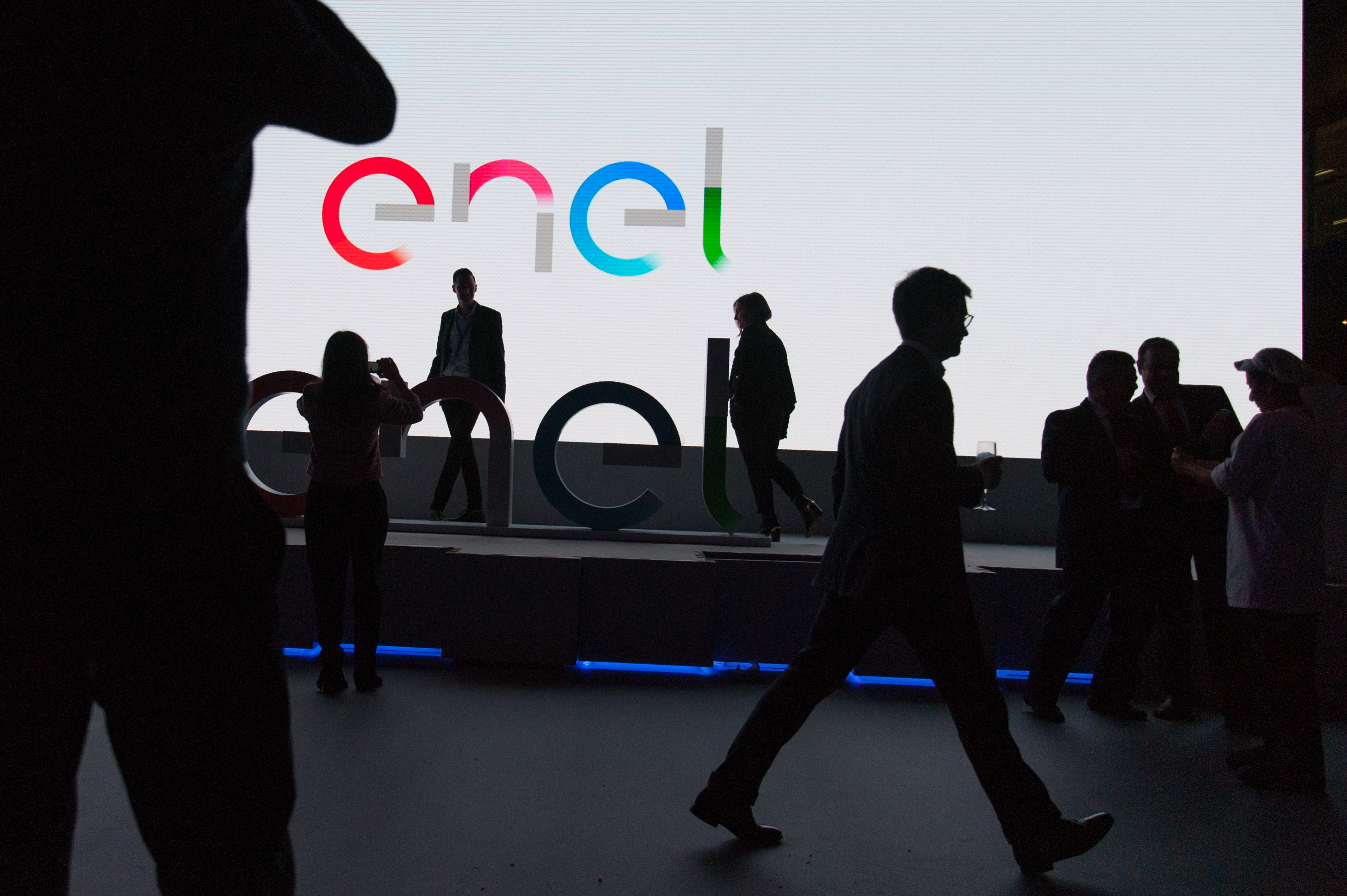 The logo of Italian utility company Enel.