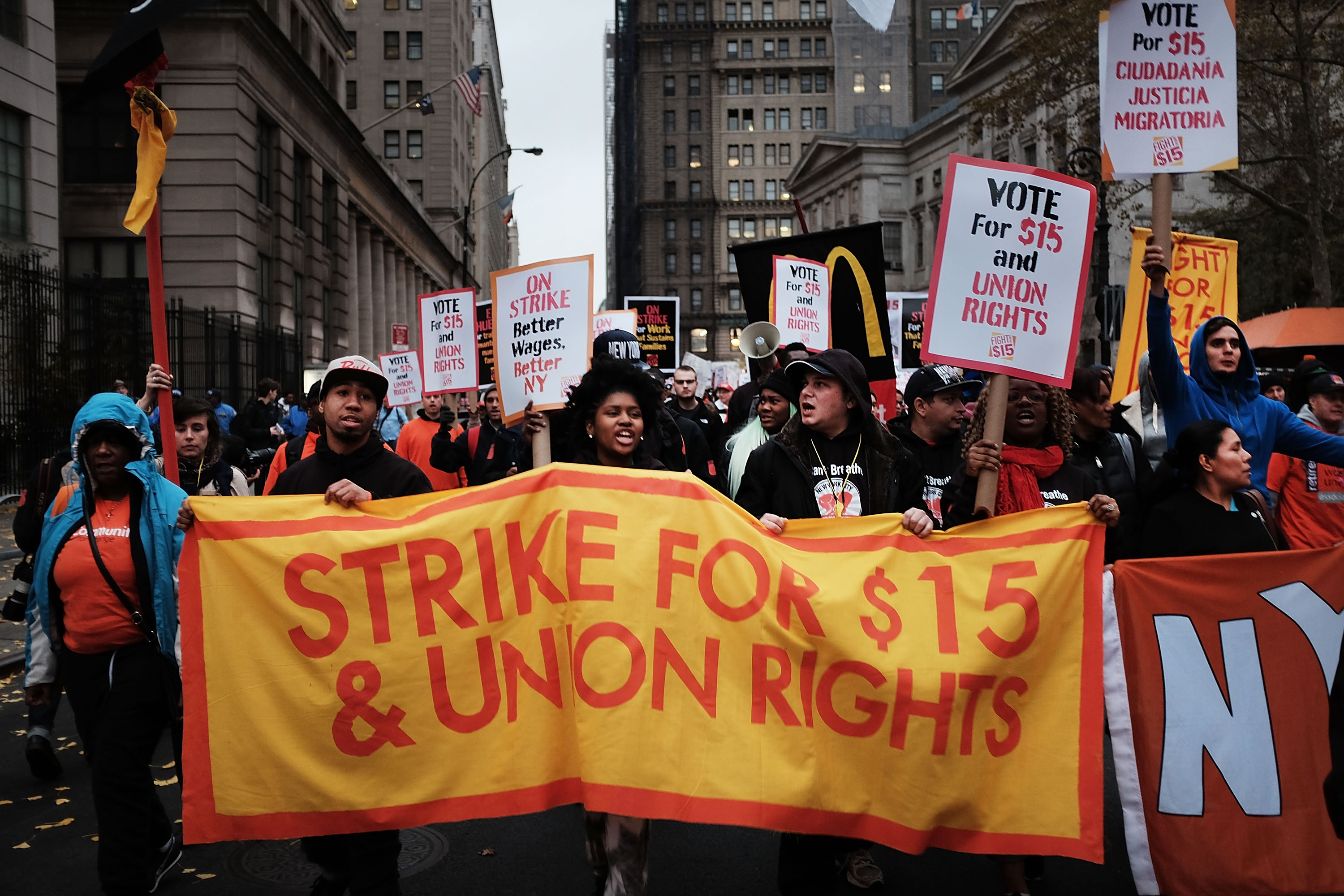 Protestors Rally Across US On National Day Of Action For $15 Minimum Wage