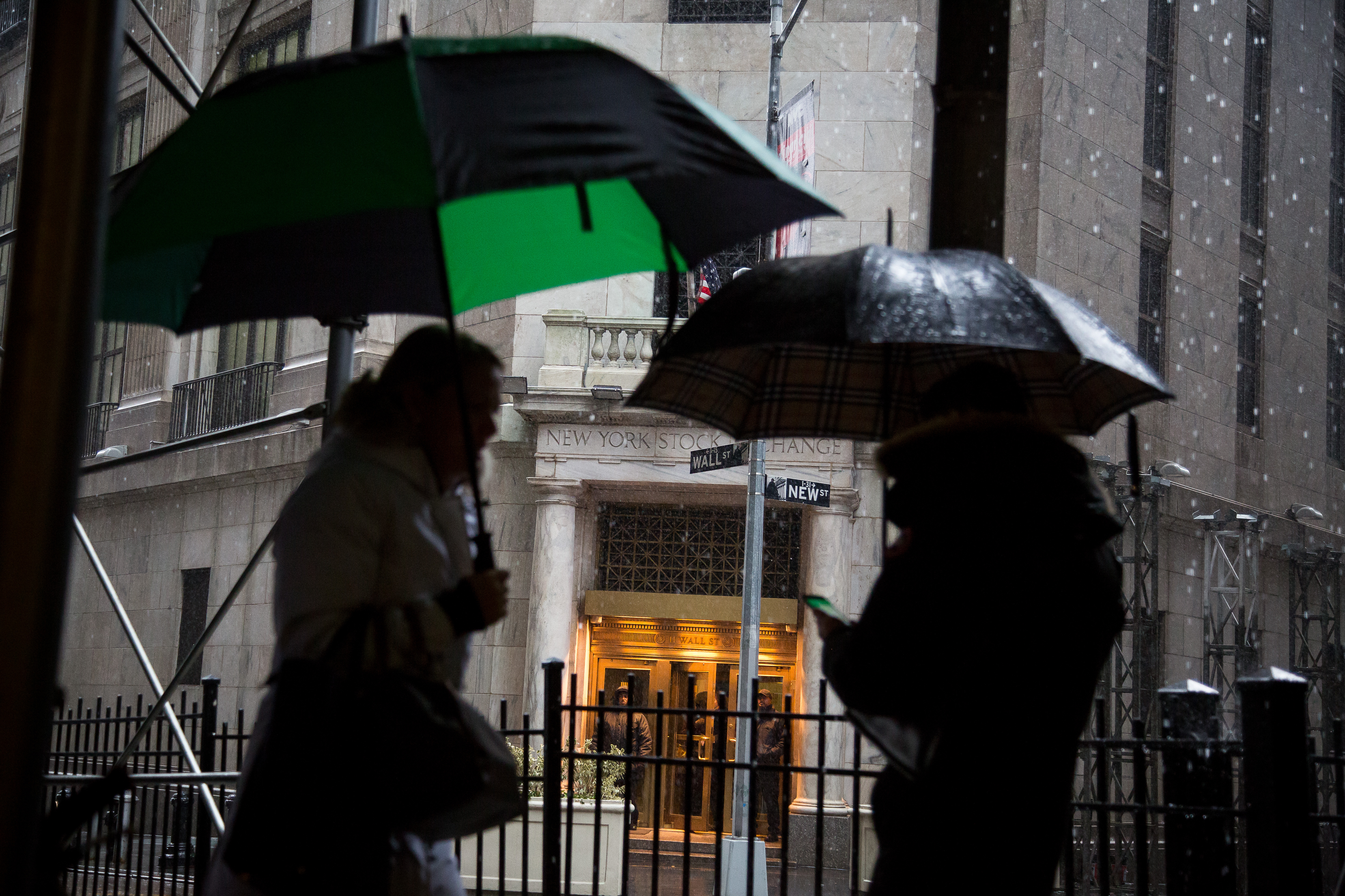 Views Of Wall Street As U.S. Stocks Erase Losses