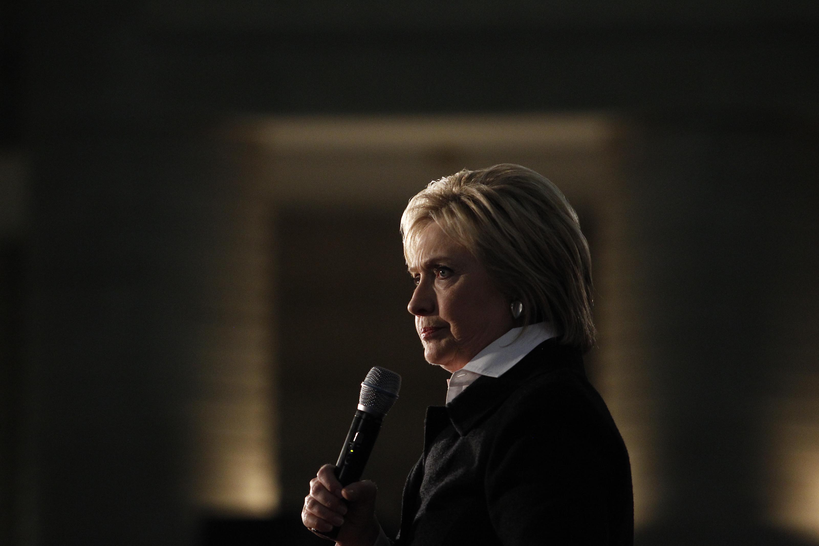 Detroit, MI - March 7: Democratic Presidential Candidate Hillary Clinton speaks at the Charles H. Wright Museum of African American History, March 7, 2016, in Detroit, Michigan. Clinton is campaigning in Michigan ahead of the primary on March 8. (Photo by J.D. Pooley/Getty Images)