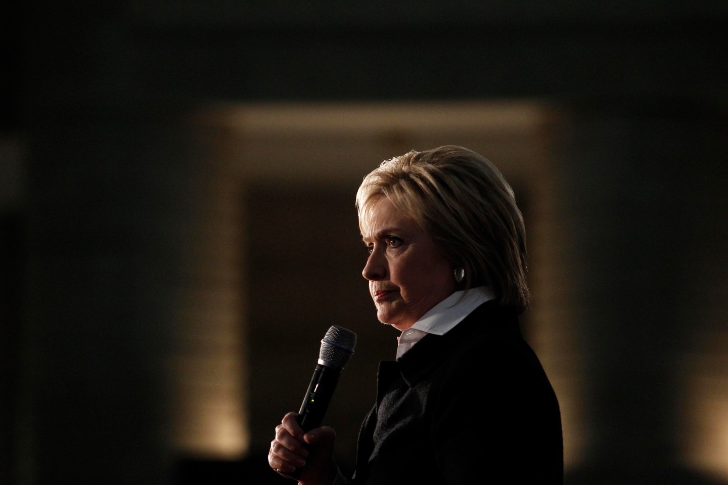 Detroit, MI - March 7: Democratic Presidential Candidate Hillary Clinton speaks at the Charles H. Wright Museum of African American History, March 7, 2016, in Detroit, Michigan. Clinton is campaigning in Michigan ahead of the primary on March 8. (Photo by J.D. Pooley/Getty Images)