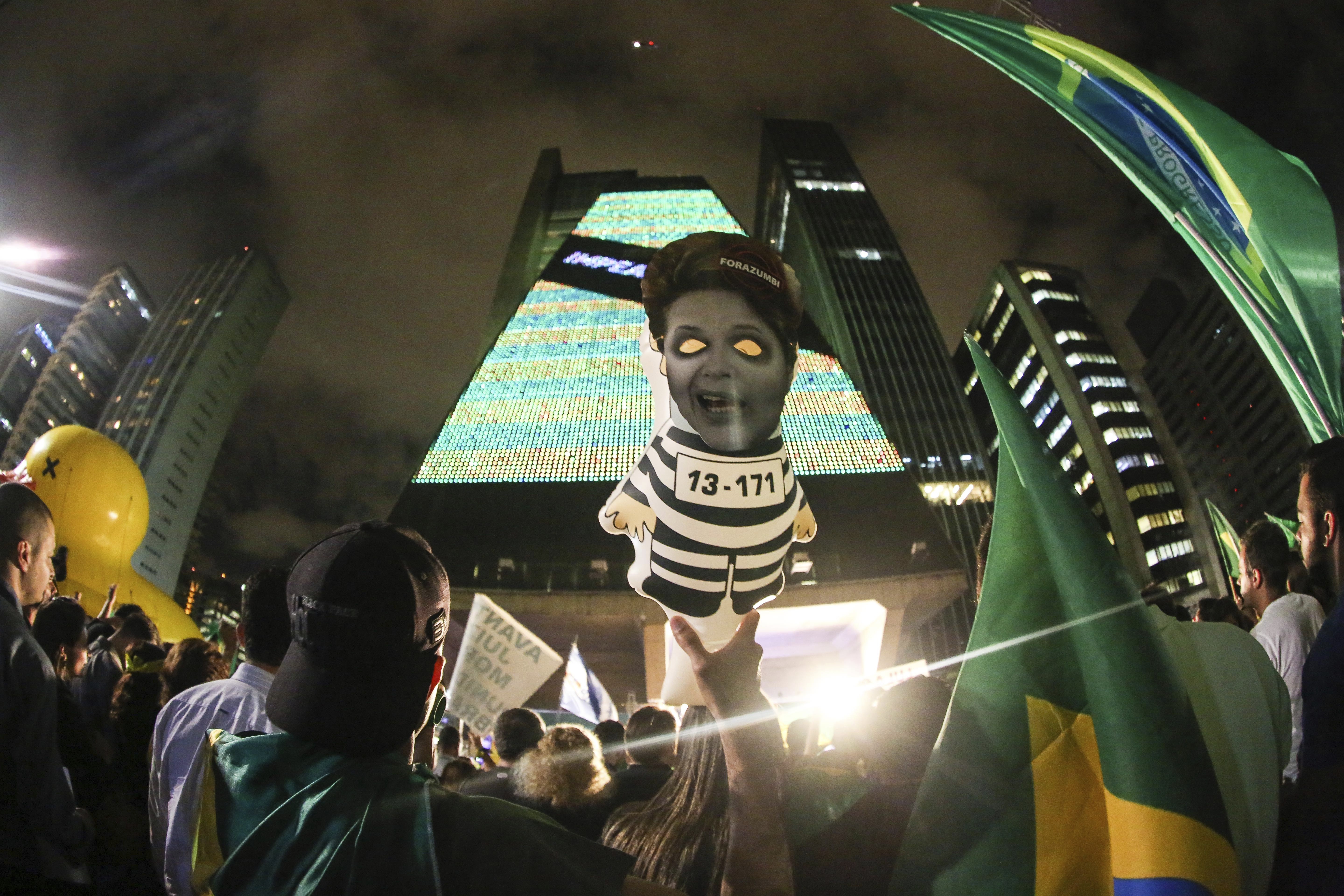 People Protest Against Dilma Roussef's Government in Sao Paulo