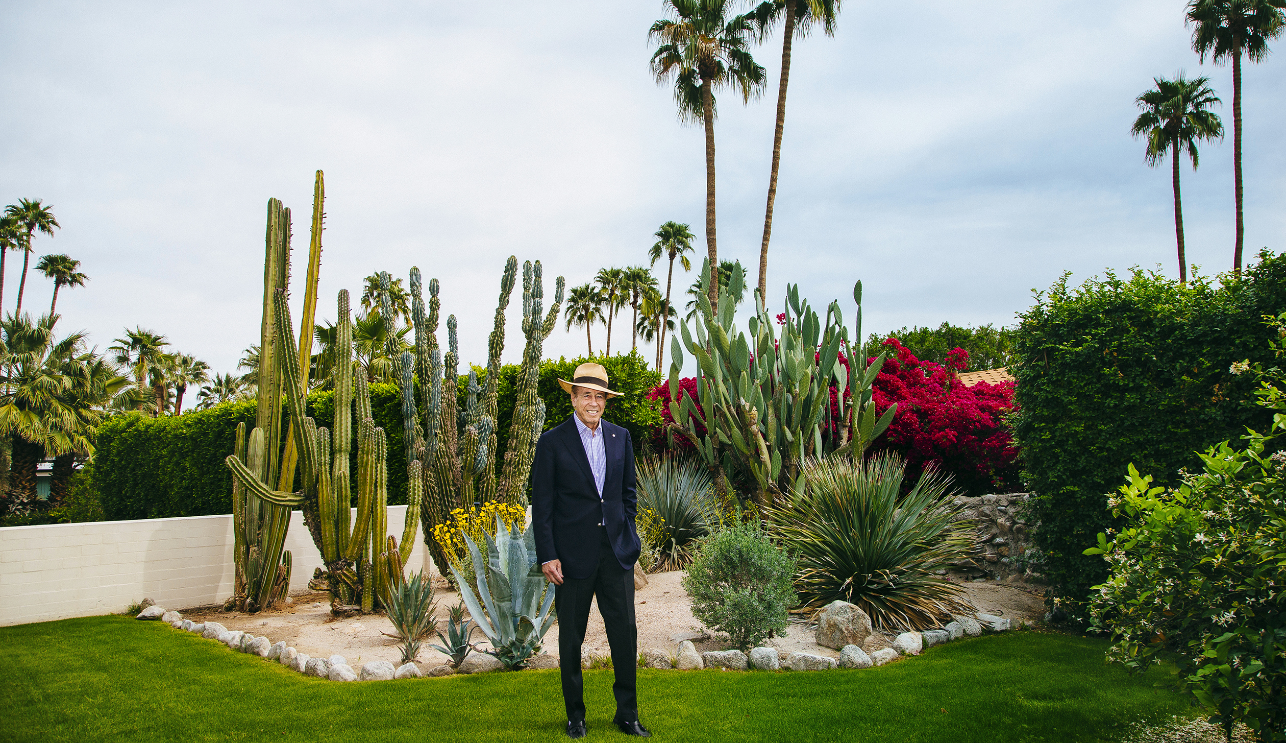 Isadore Sharpe, founder and chairman of the Four Seasons Hotels and Resorts, poses for a portrait at his home in Palm Springs, California, March 11, 2016. Photo by Kendrick Brinson