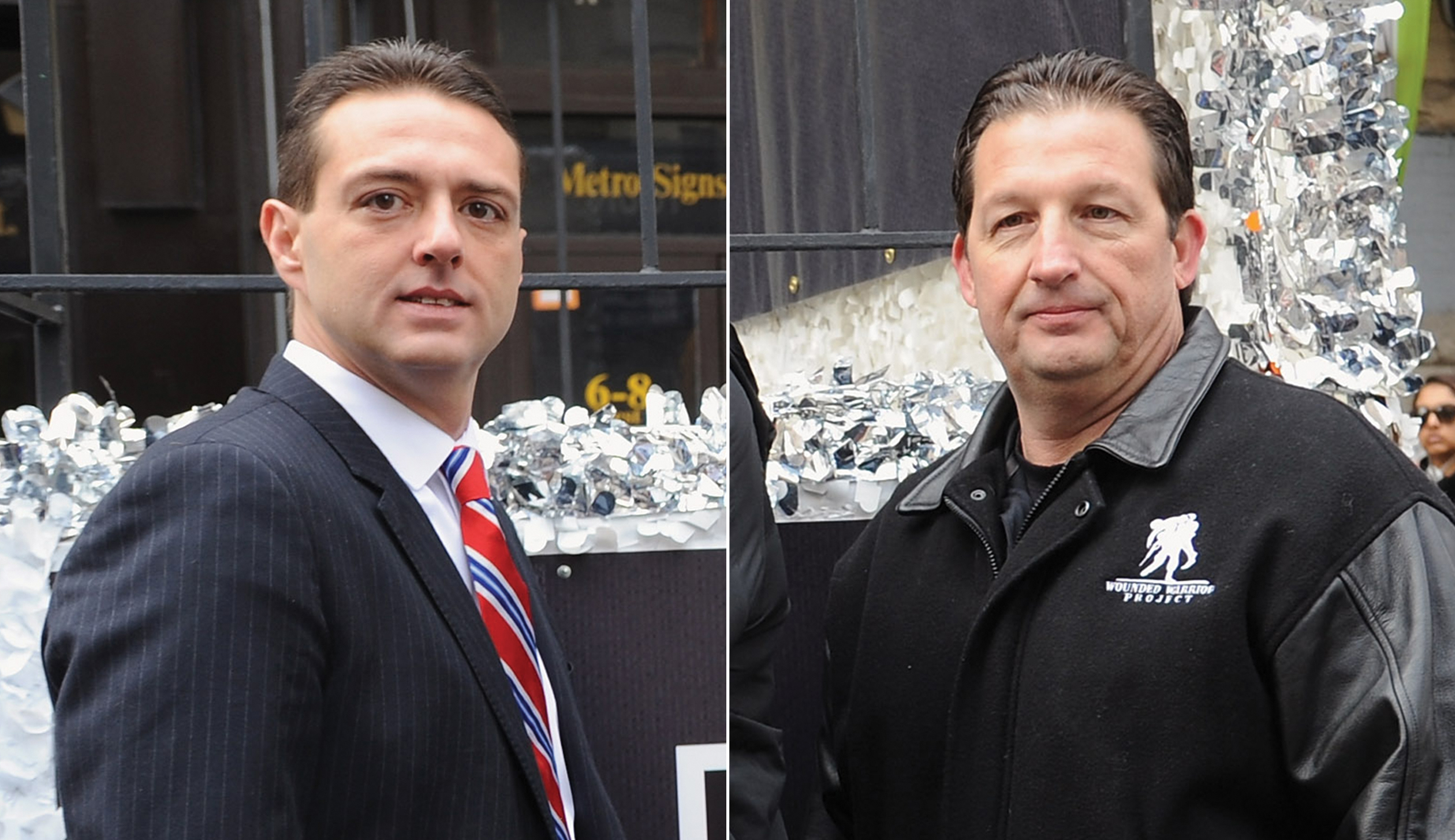NEW YORK, NY - NOVEMBER 11:  Fred Williamson with Al Giordano and Steven Nardizzi of the Wounded Warrior Project joins the Wounded Warrior Project for the Veterans Day Prade  on November 11, 2013 in New York City.  (Photo by Bobby Bank/WireImage)