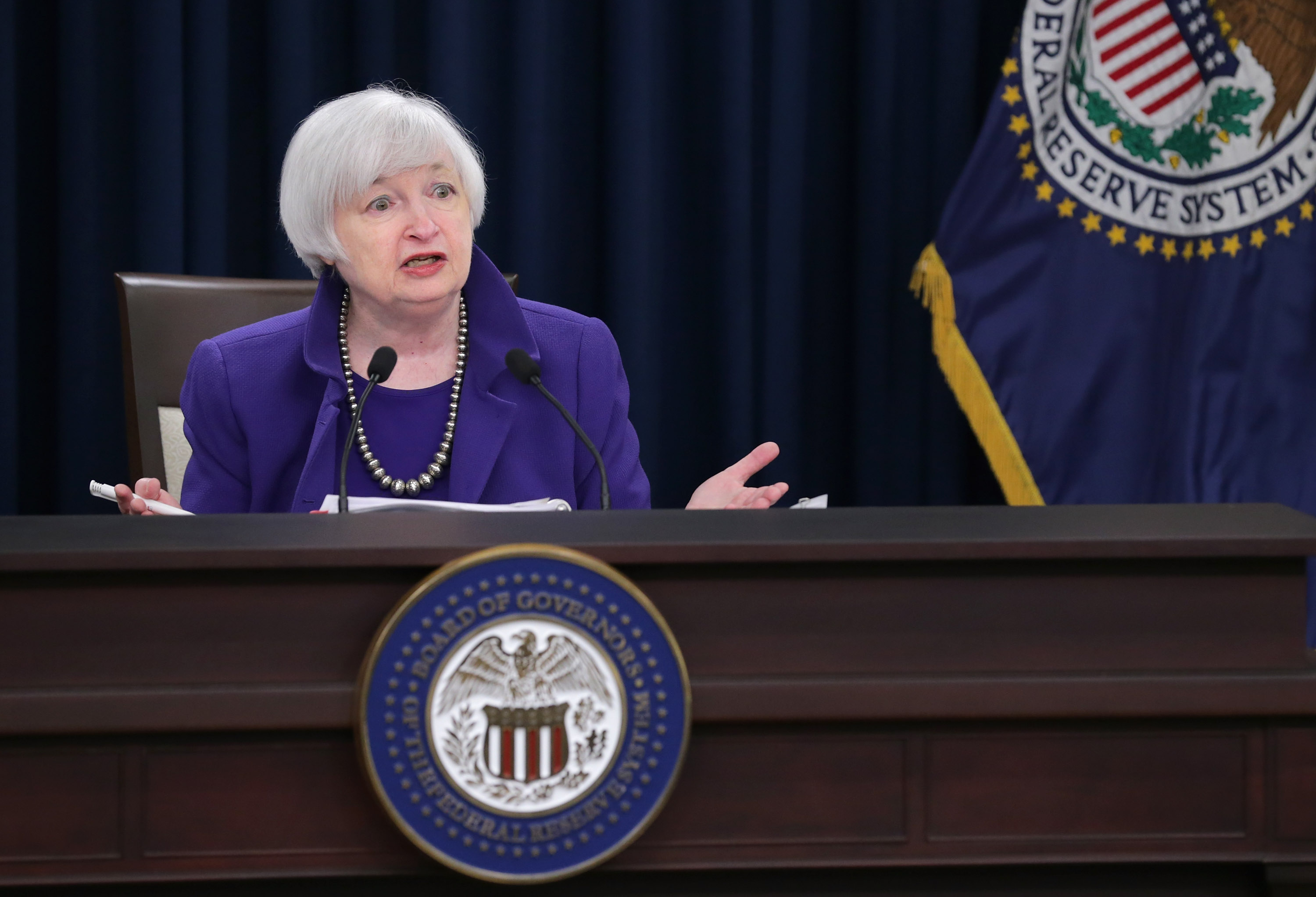 Janet Yellen Holds Press Conf. After Federal Reserve Meeting On Interest Rates