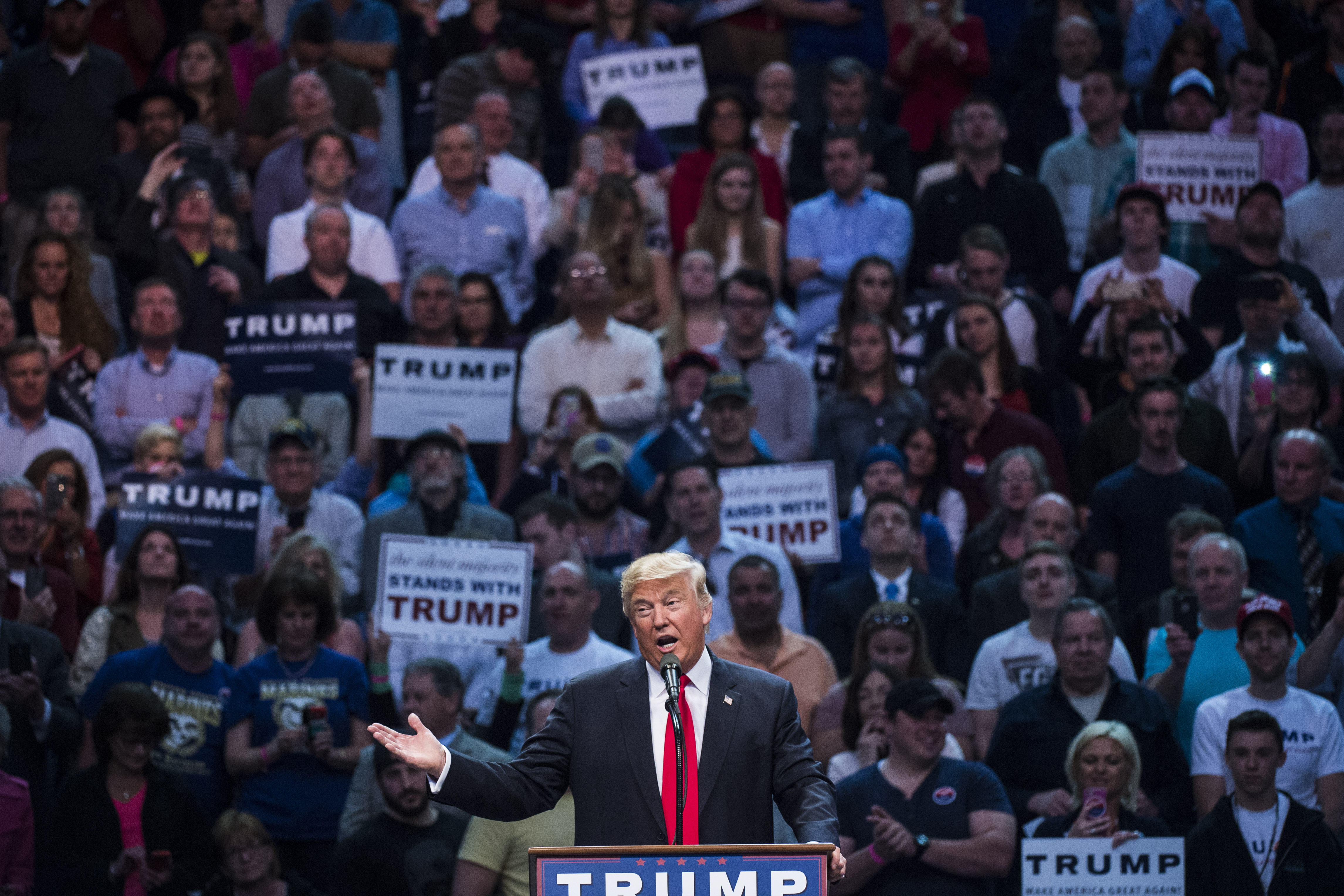 Republican presidential candidate Donald Trump in Buffalo, NY.