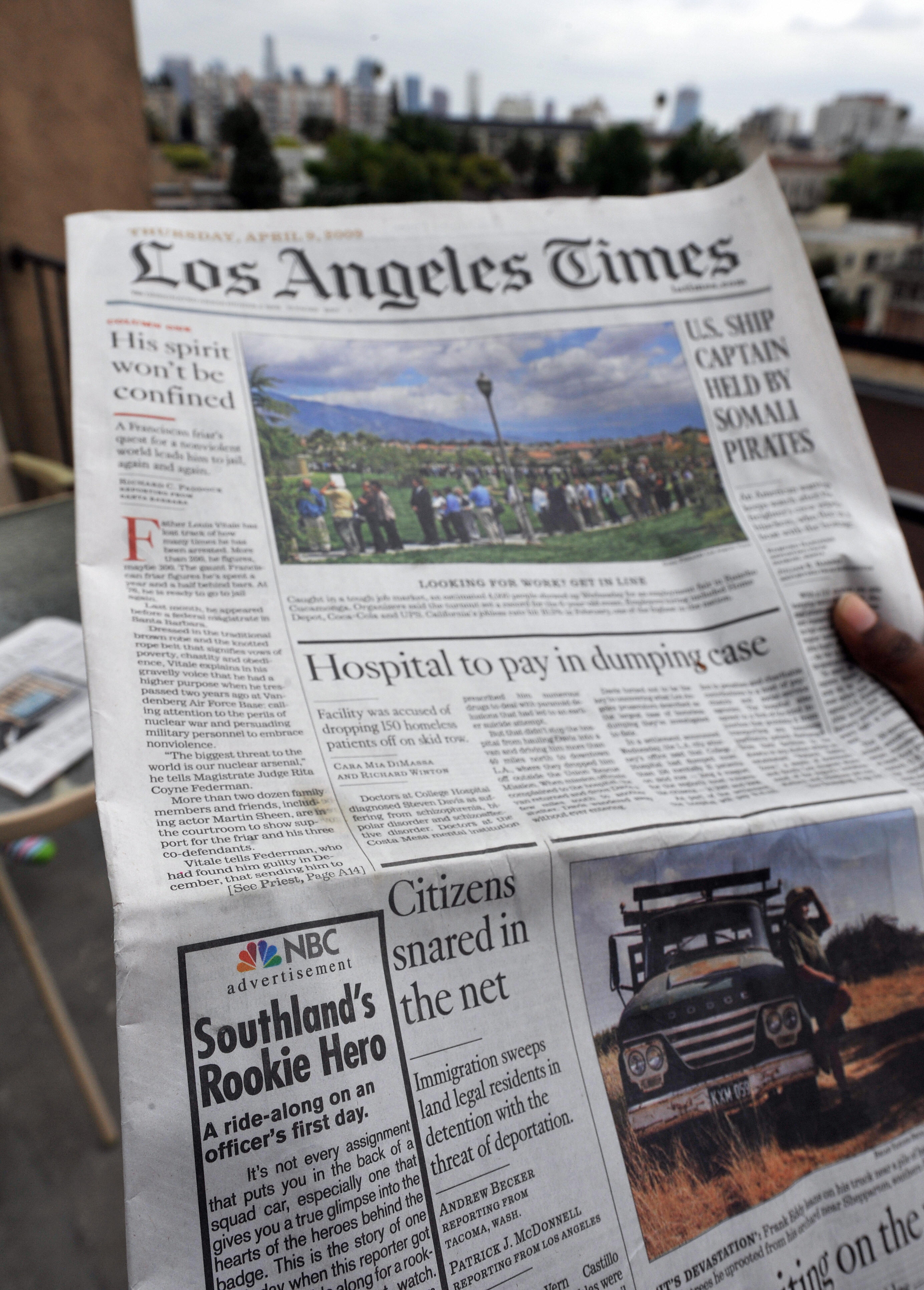 A copy of Los Angeles bearing an adverti