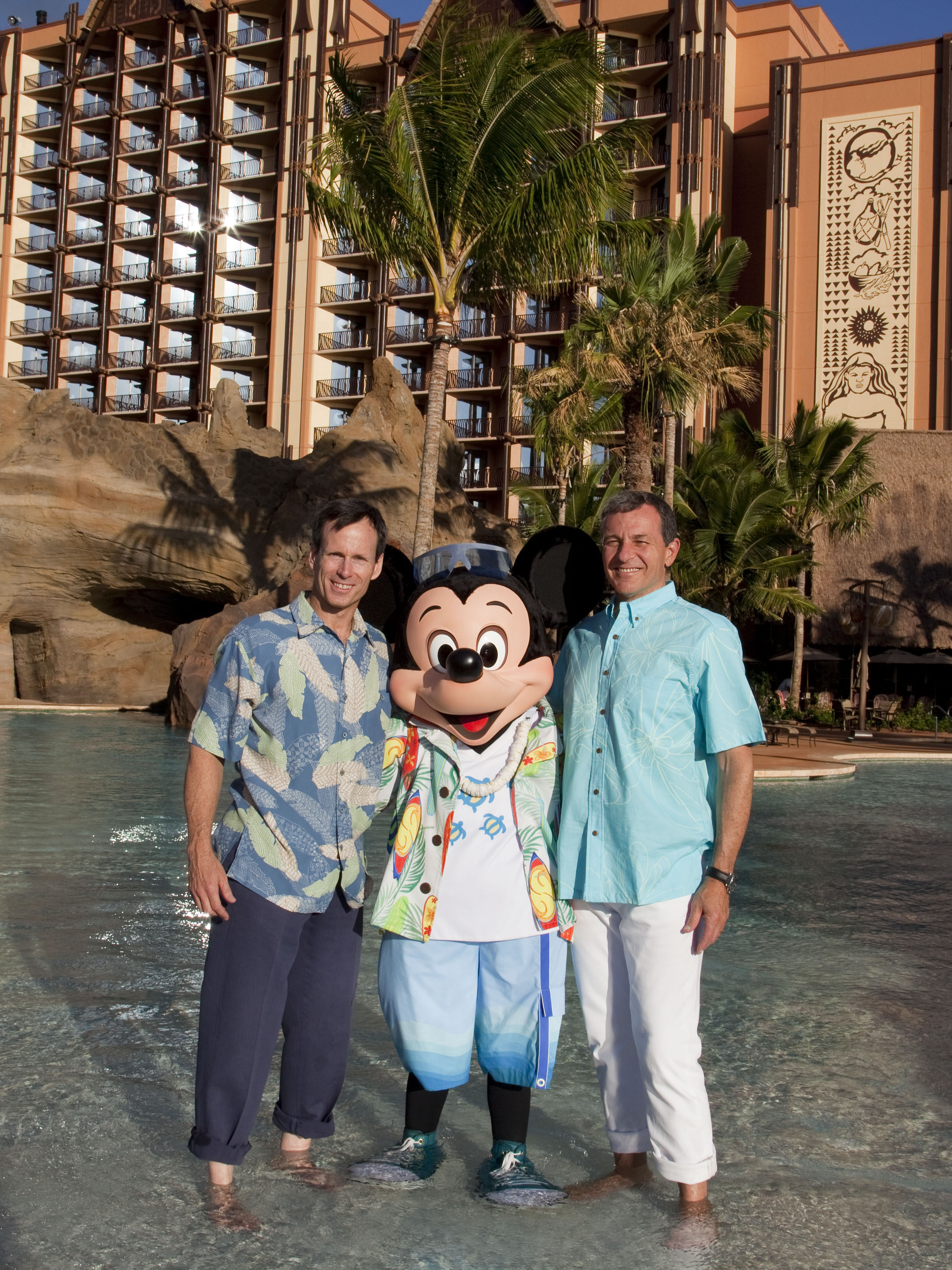 CEO Bob Iger, Walt Disney Parks And Resorts Chairman, Tom Staggs And Mickey Mouse Prepare For Grand Opening Celebration Of Alauni