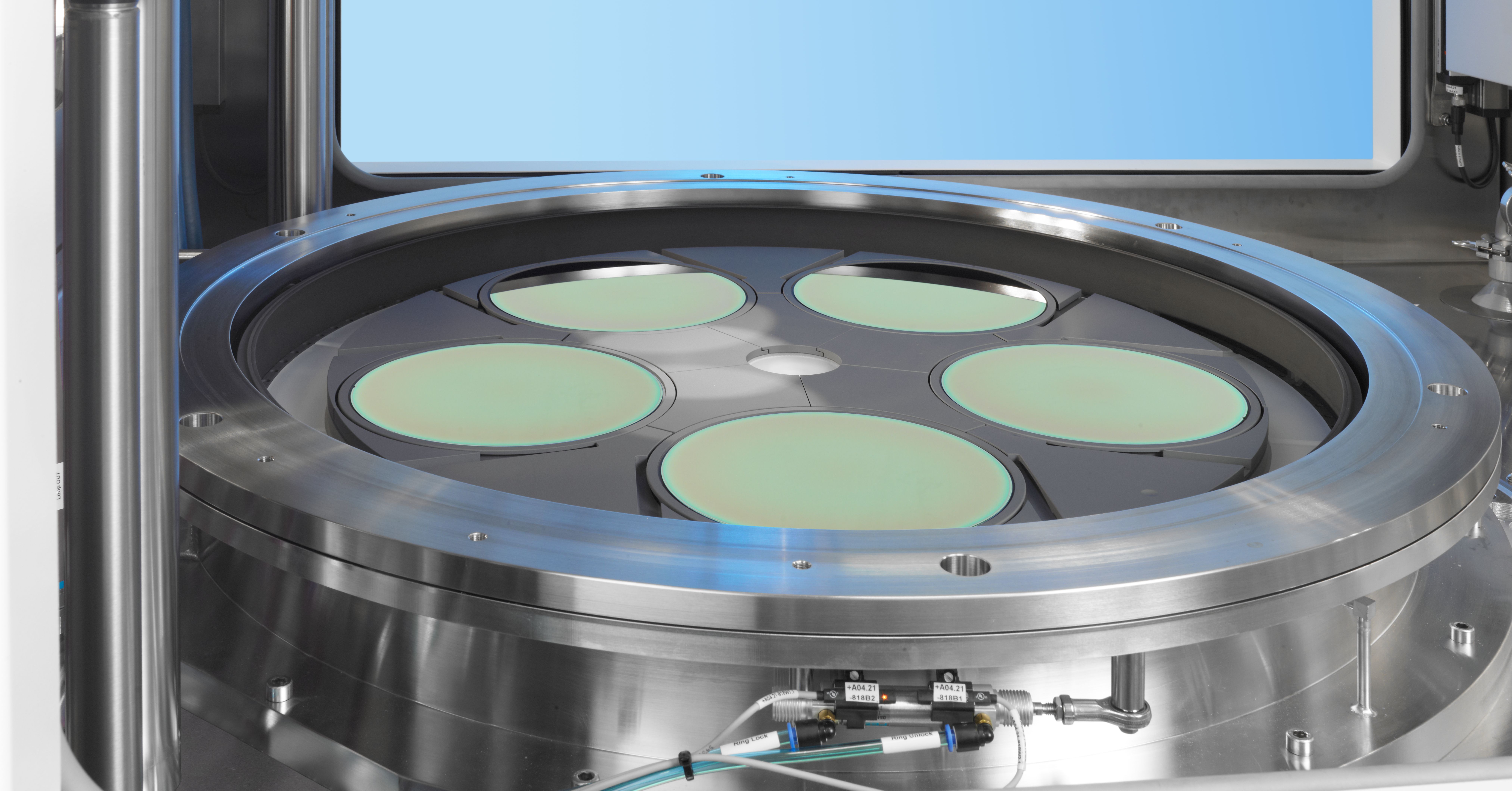 Aixtron's AIX G5+ reactor, used in the semiconductor manufacturing industry.