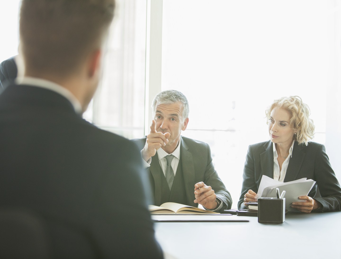 Business people talking in meeting