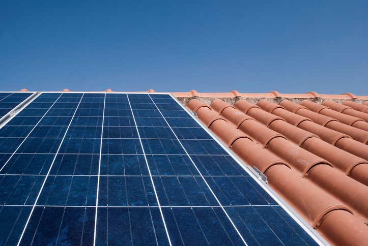 Solar panel on the roof
