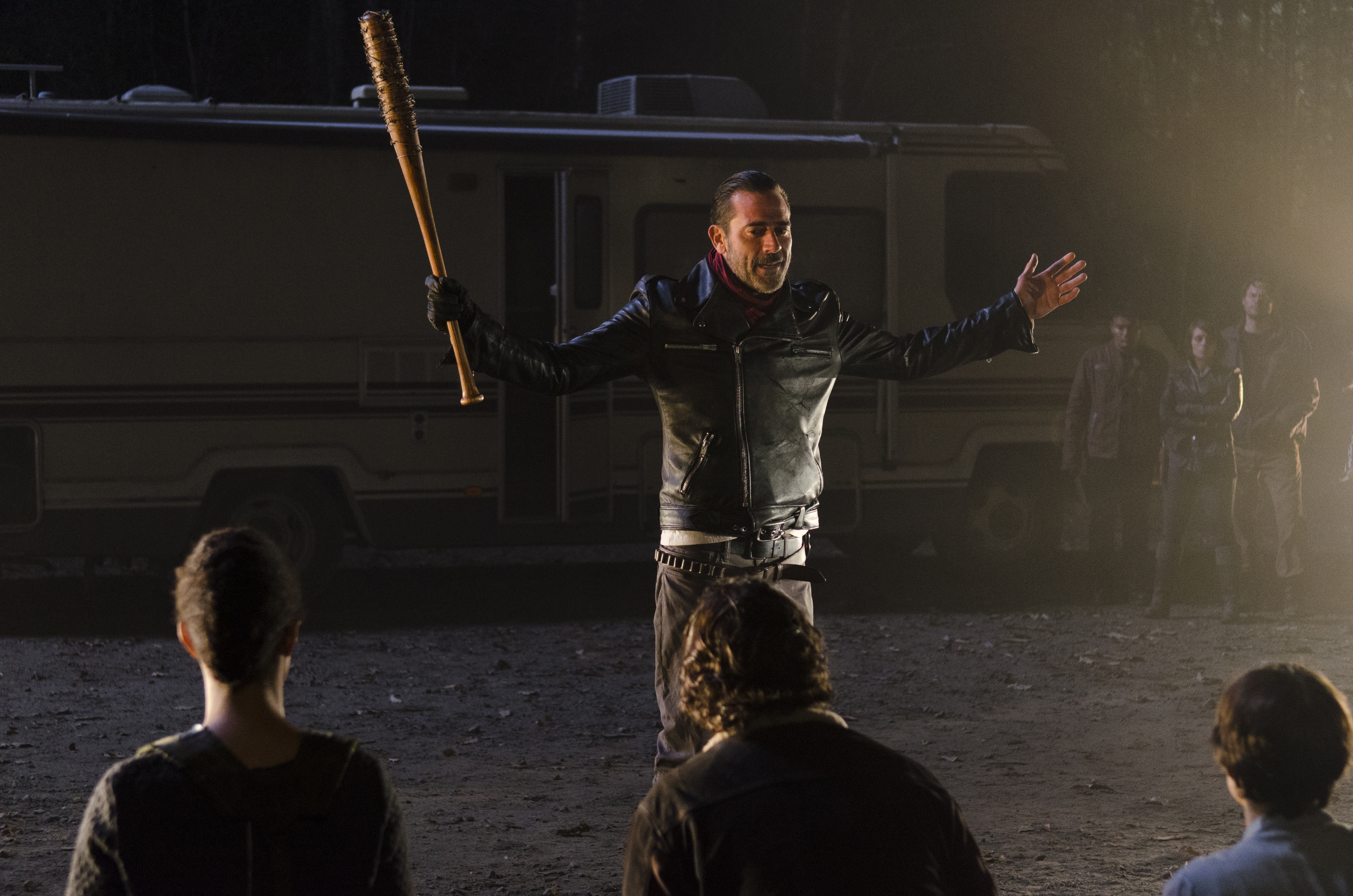 Lauren Cohan as Maggie Greene; Andrew Lincoln as Rick Grimes; Sonequa Martin-Green as Sasha; Jeffrey Dean Morgan as Negan - The Walking Dead _ Season 6, Episode 16 - Photo Credit: Gene Page/AMC