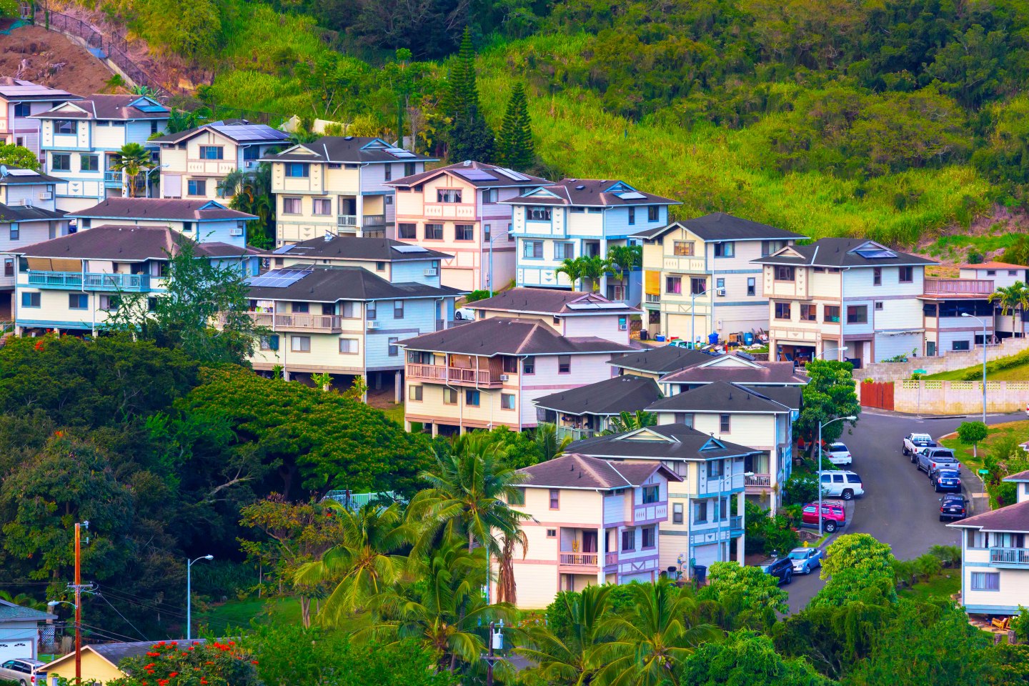 Scenic Honolulu Oahu Hawaii Suburban Neighborhood