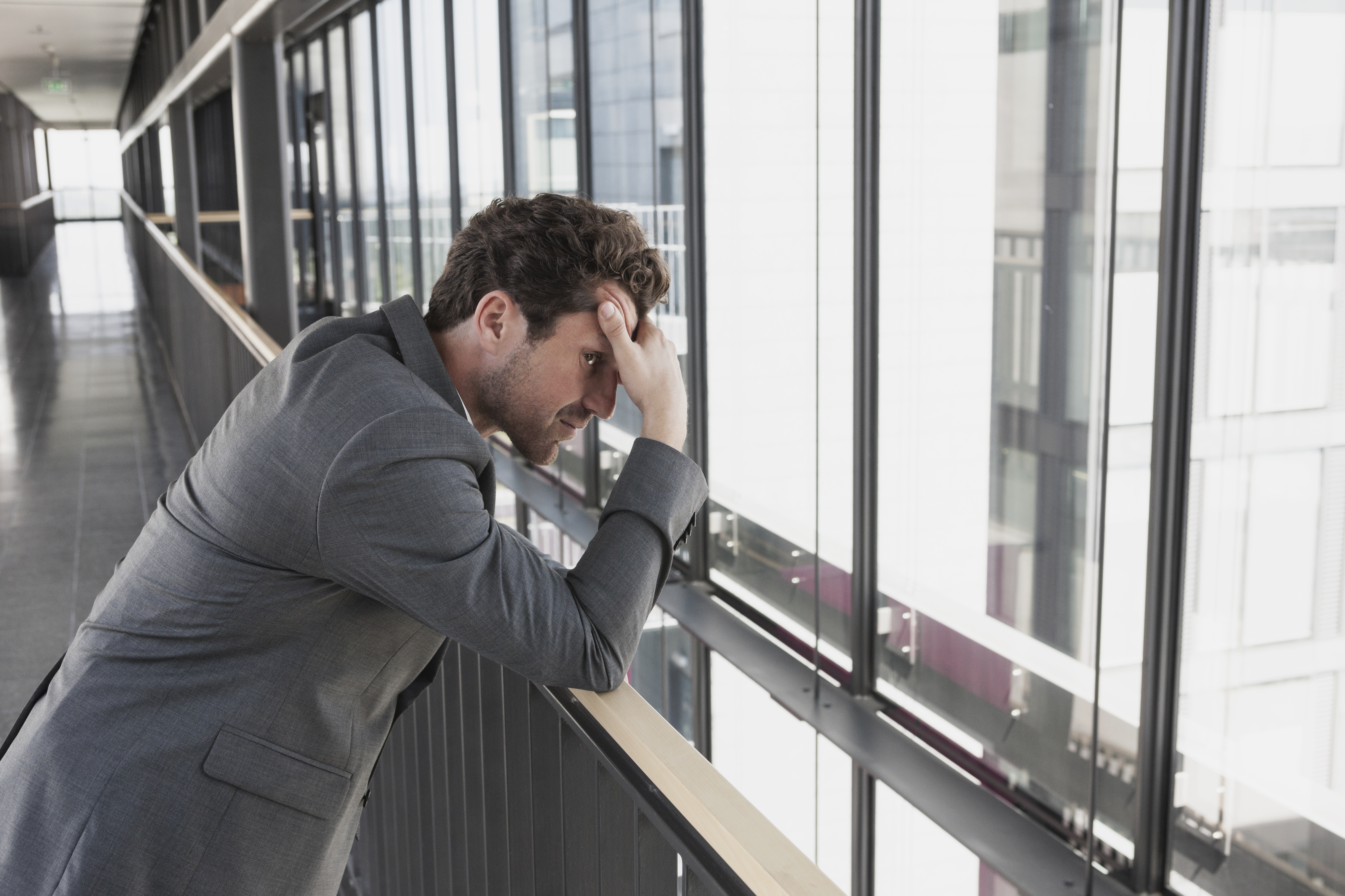 Frustrated businessman in office
