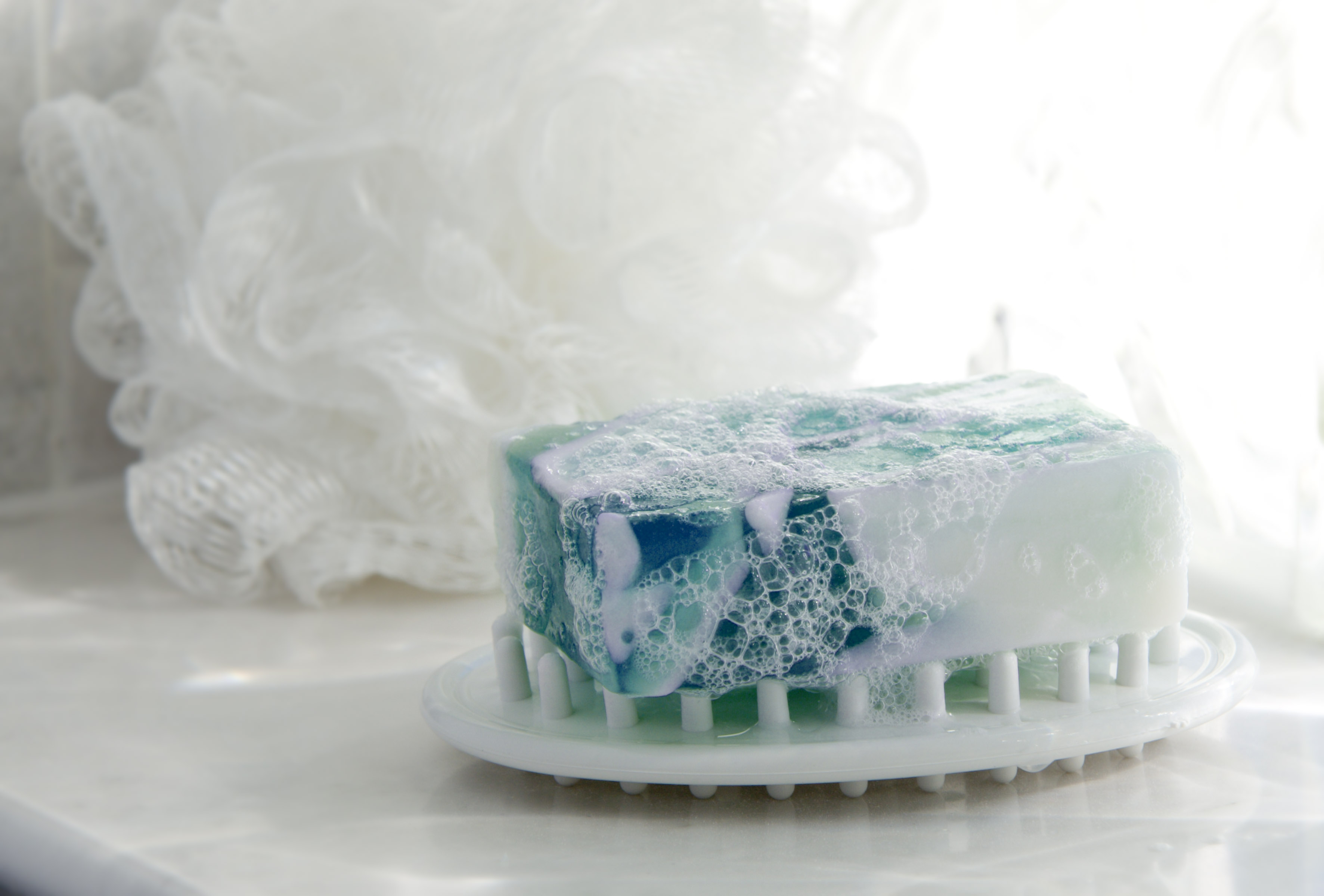 Glycerin Soap in Soap Dish