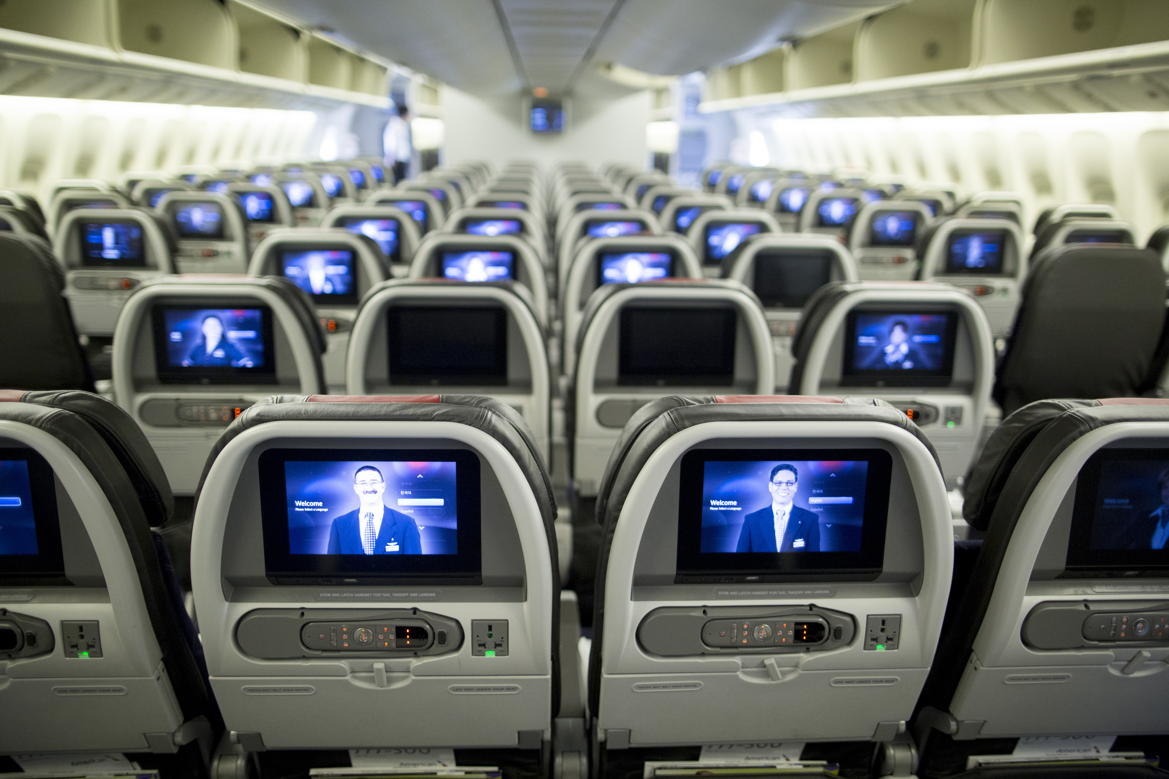 Tour Of An American Airlines Boeing 777-300ER Aircraft As Hong Kong-Dallas Route Is Inaugurated