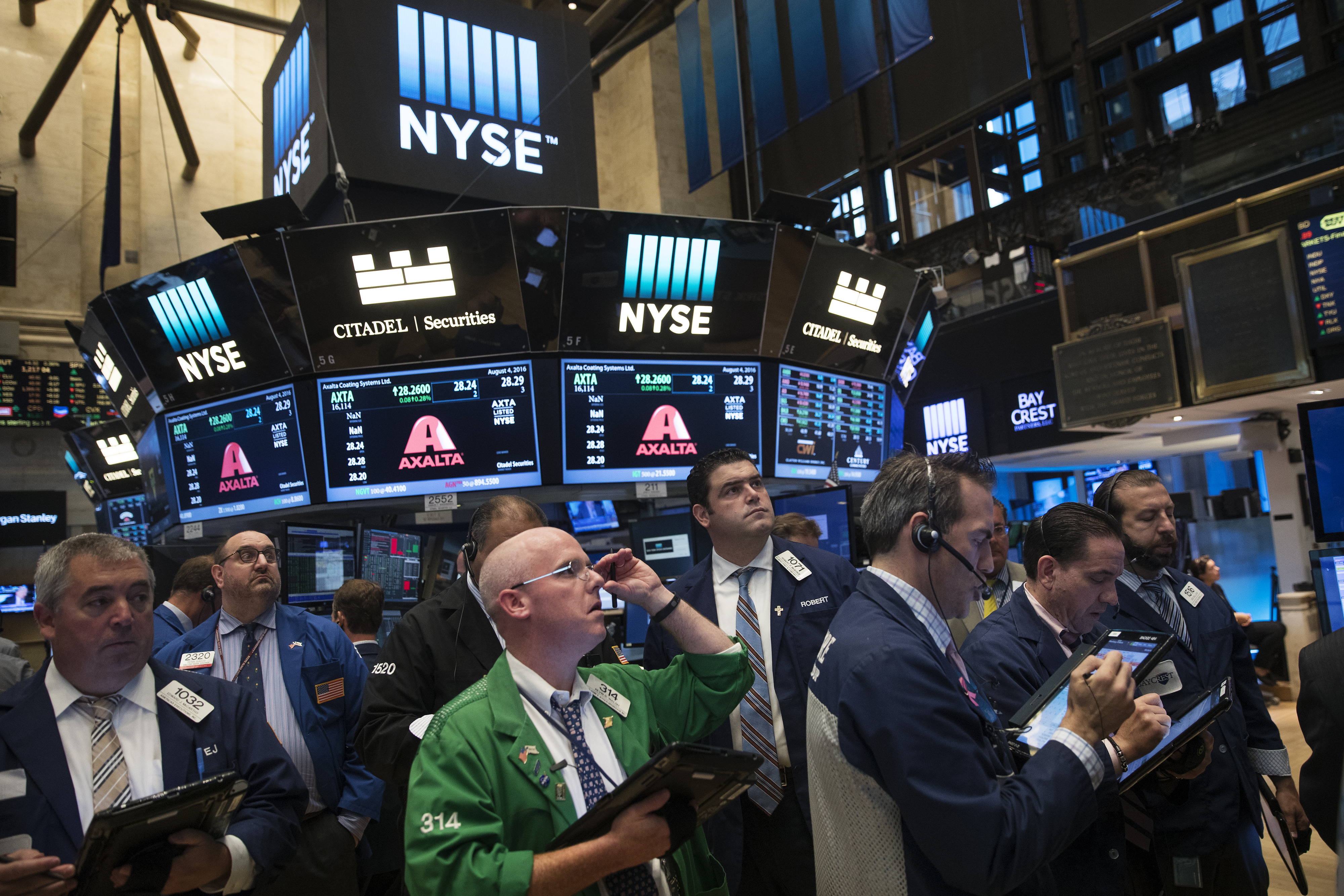 Trading On The Floor Of The NYSE As U.S. Stocks Fluctuate While Investors Turn Focus Toward Jobs Data