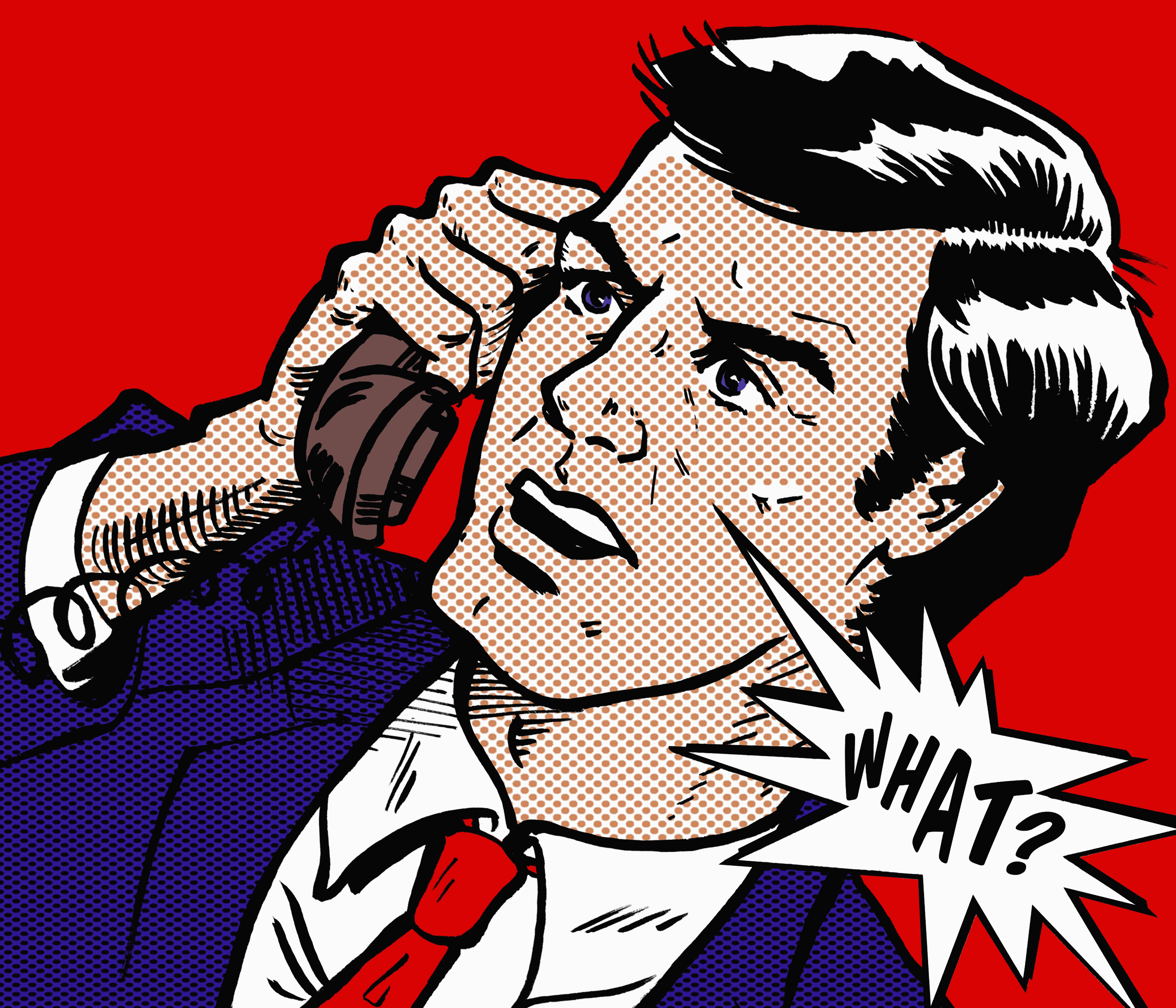 Close up of angry businessman in disbelief on the telephone