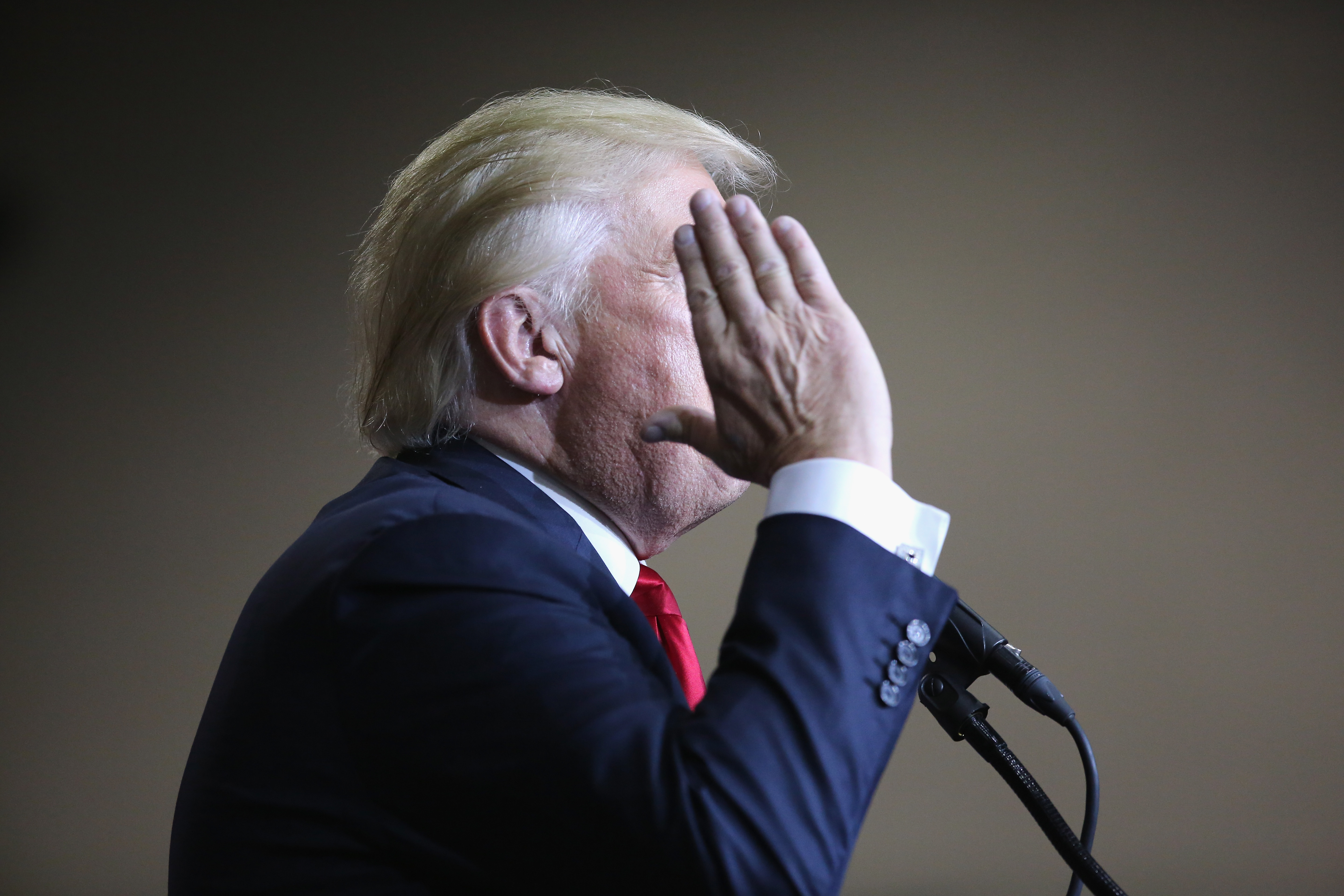 Rust Belt Trump Supporters Attend Campaign Rally At Pennsylvania High School