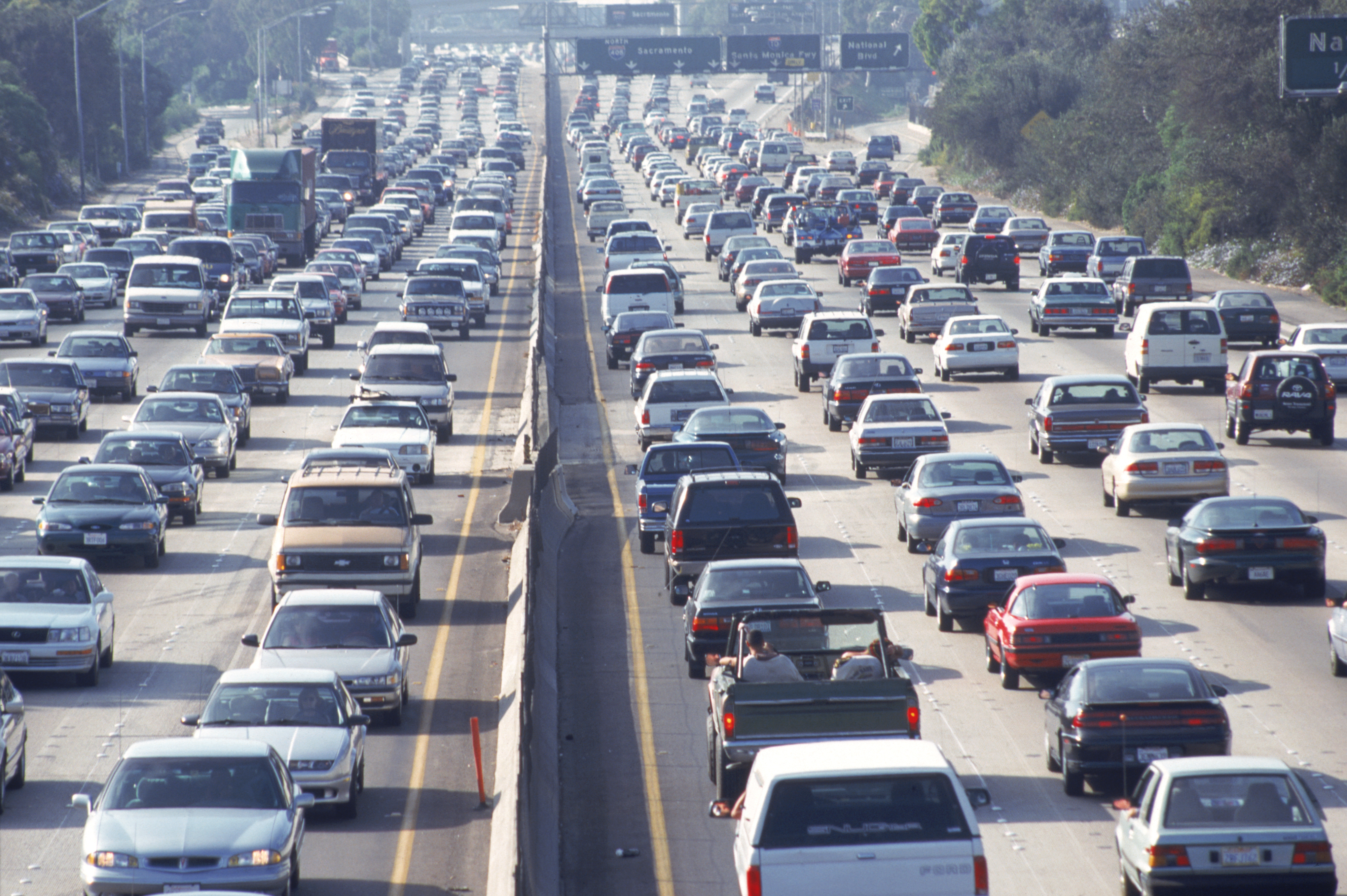 Freeway traffic, Los Angeles, CA