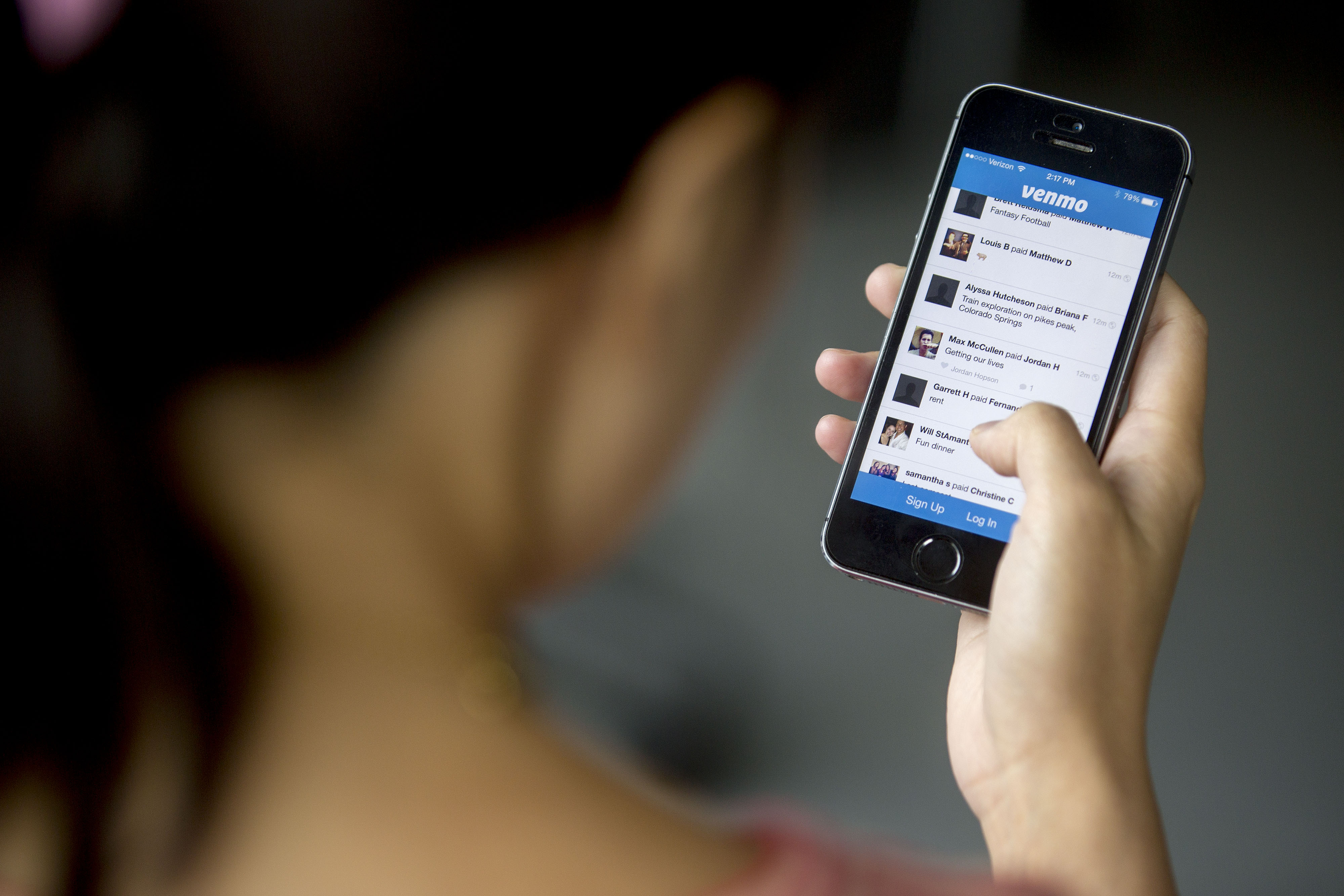 PayPal's Venmo app on an iPhone.