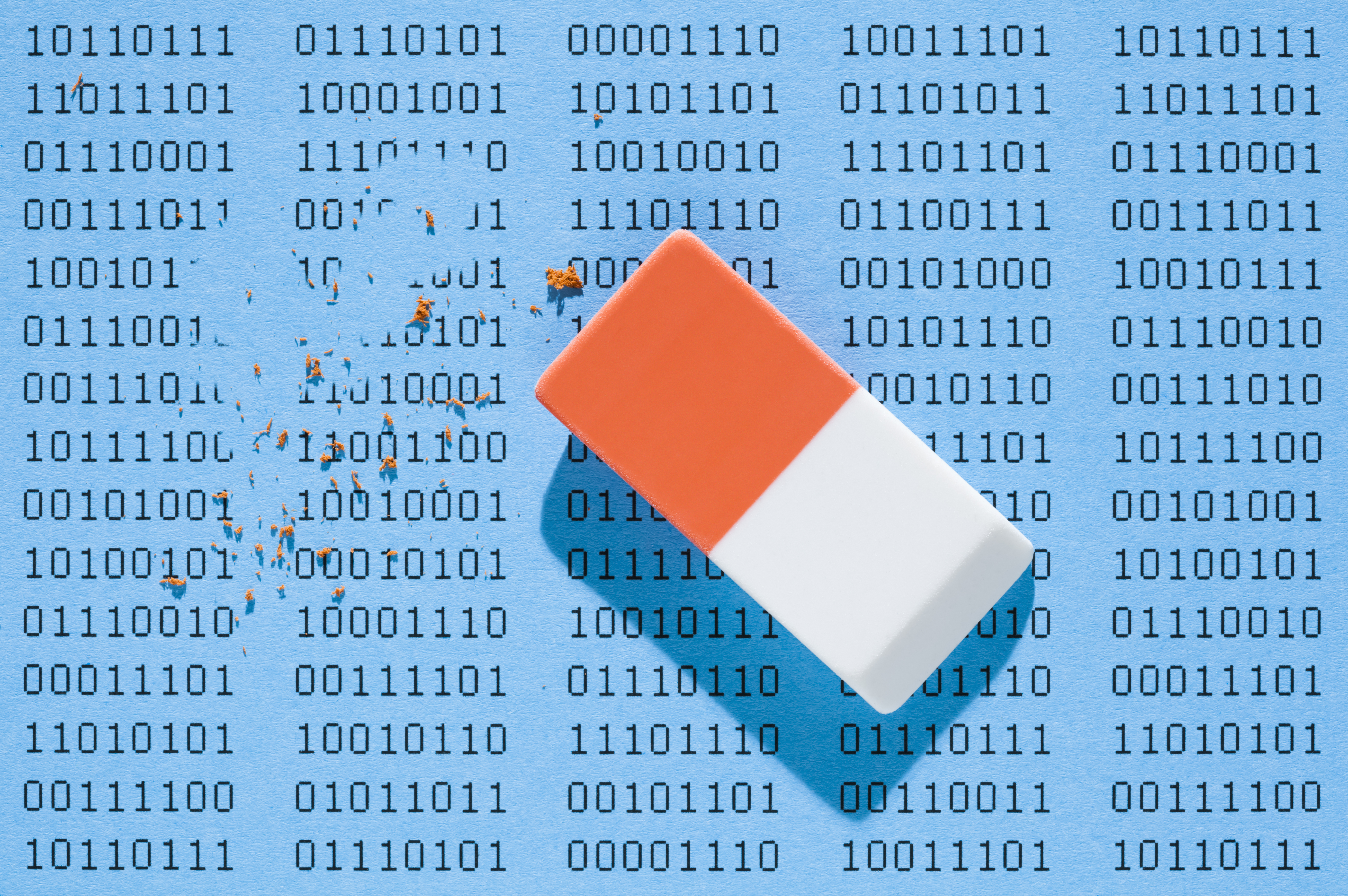Binary data being deleted by an eraser