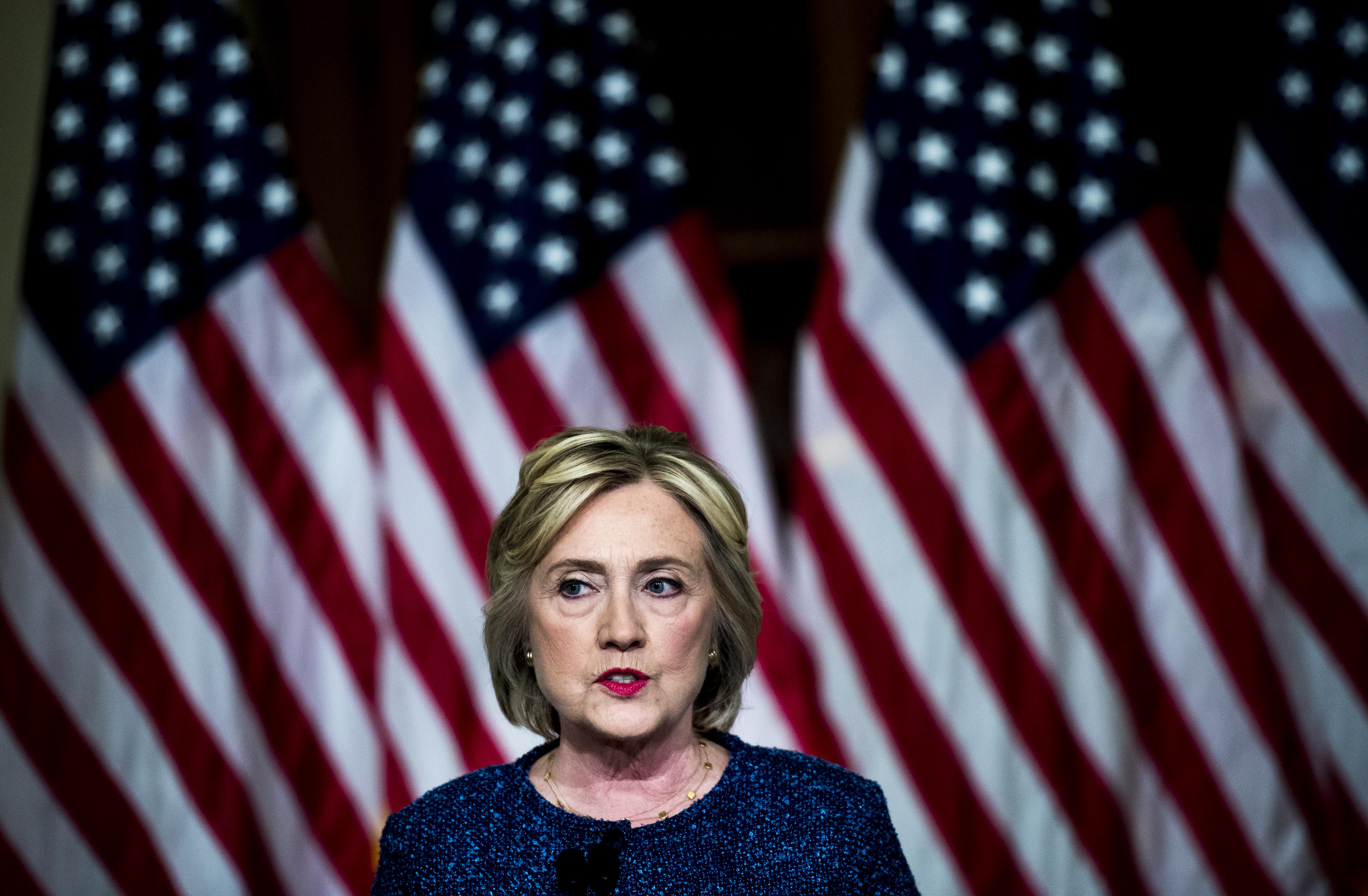 Democratic Nominee for President of the United States former Secretary of State Hillary Clinton