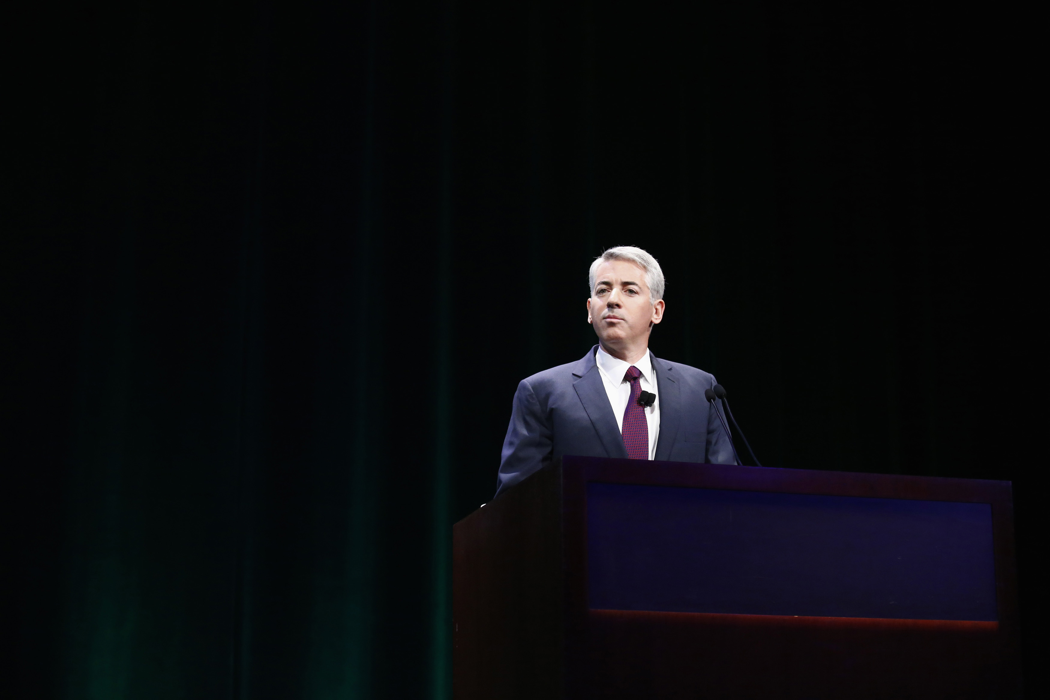 Ackman, founder and CEO of hedge fund Pershing Square Capital Management, speaks to audience in New York