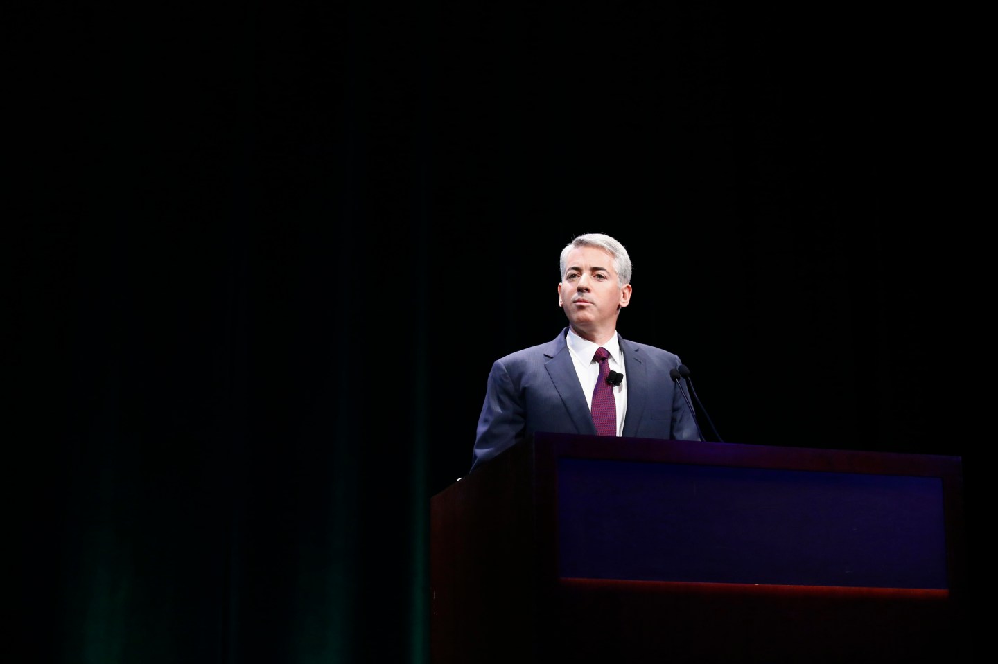 Ackman, founder and CEO of hedge fund Pershing Square Capital Management, speaks to audience in New York