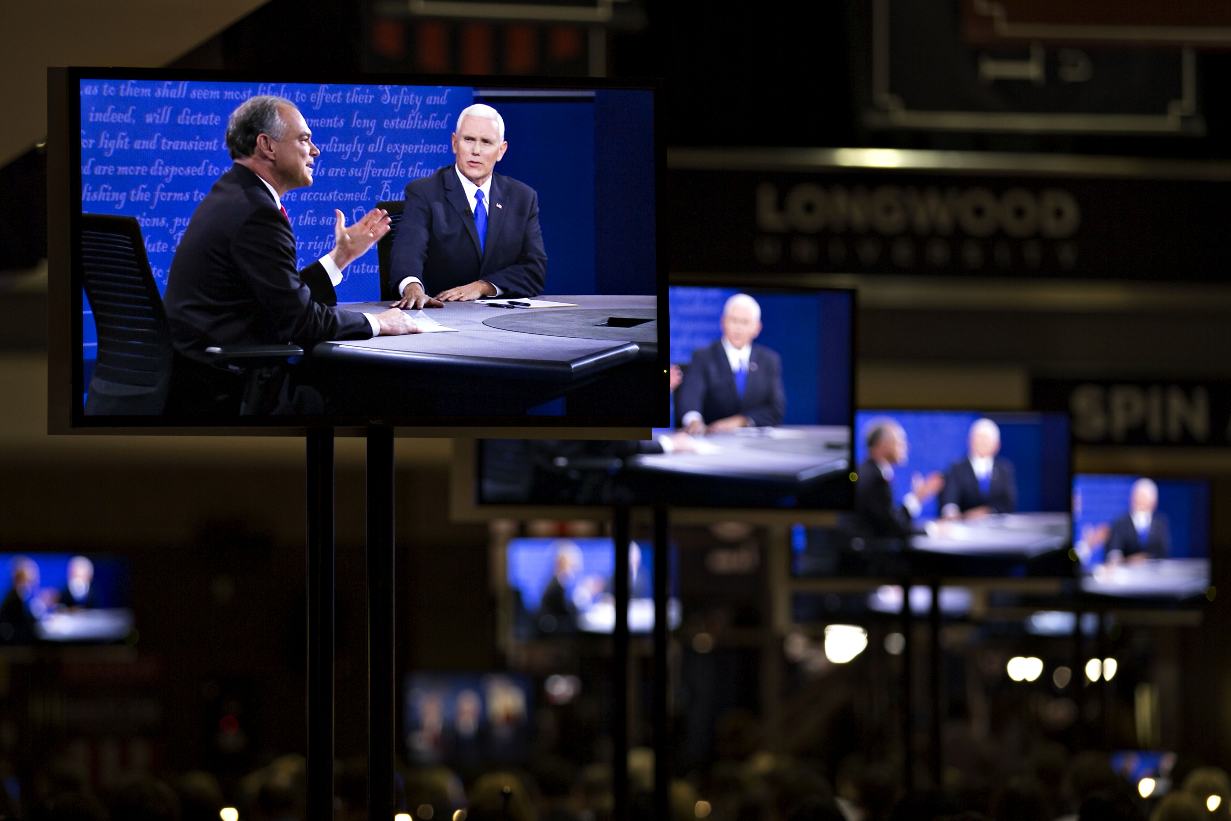 Candidates Tim Kaine And Mike Pence Hold The Vice Presidential Debate