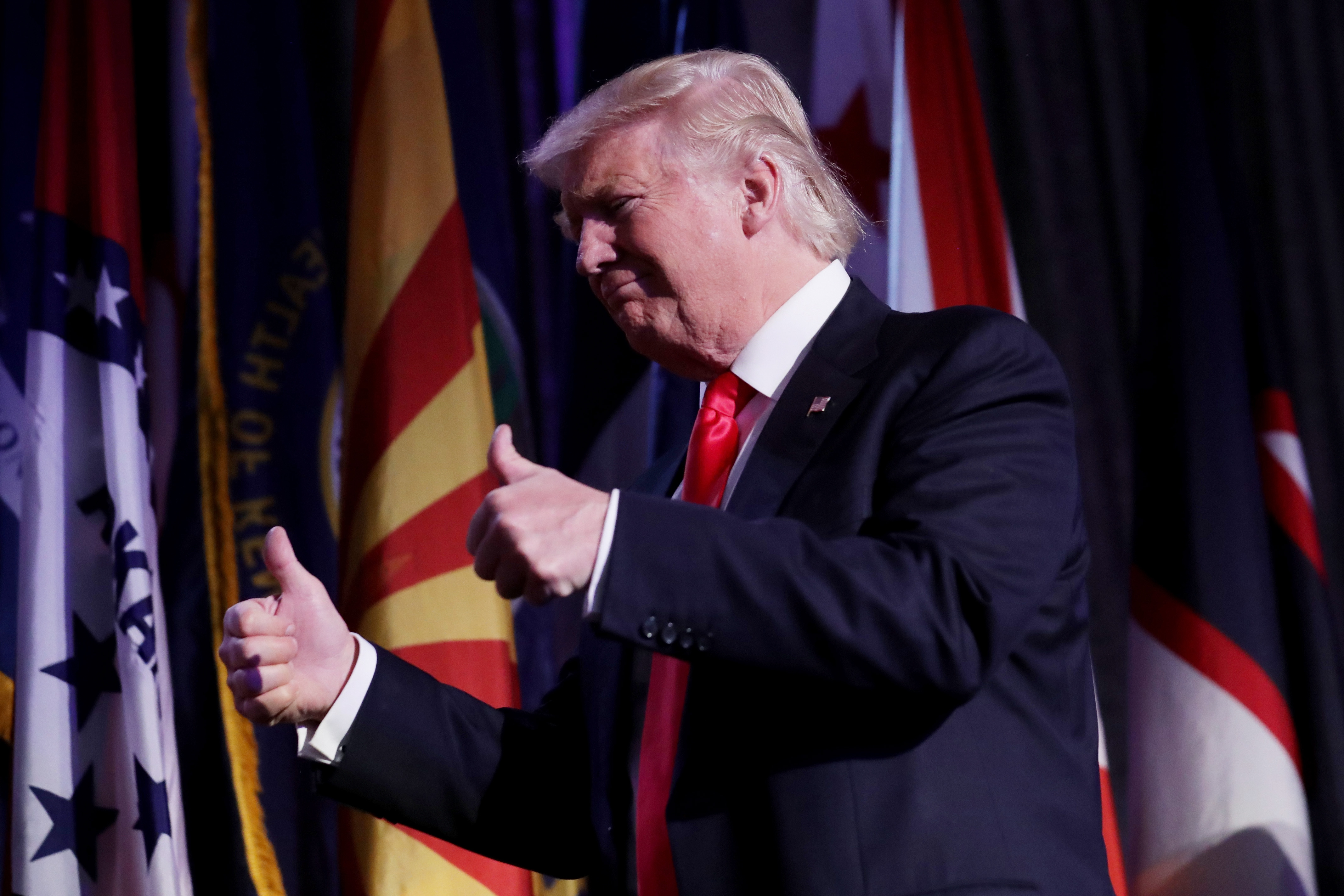 Republican Presidential Nominee Donald Trump Holds Election Night Event In New York City