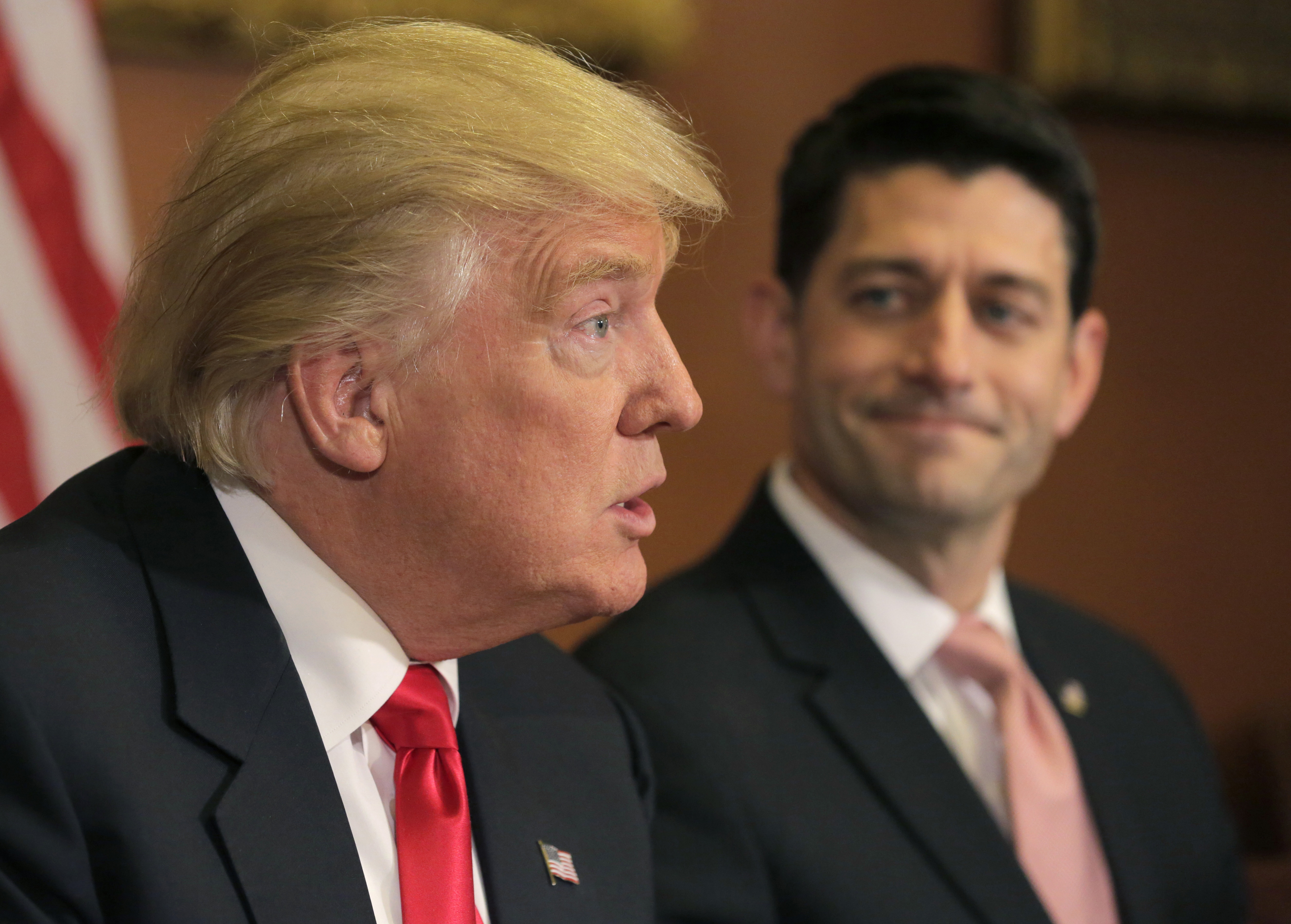 U.S. President-elect Donald Trump meets with Speaker of the House Paul Ryan on Capitol Hill in Washington