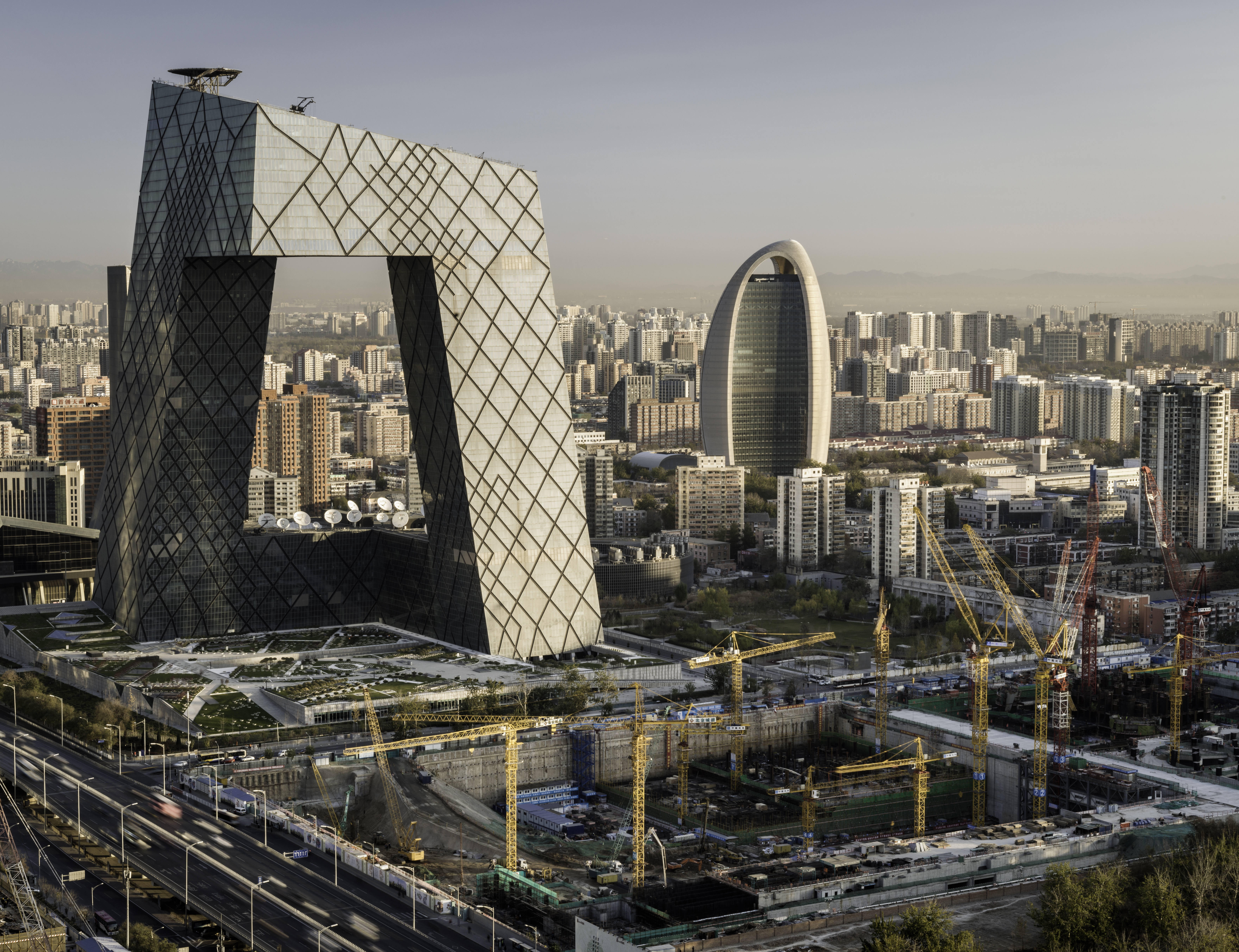Beijing,CCTV tower and construction site