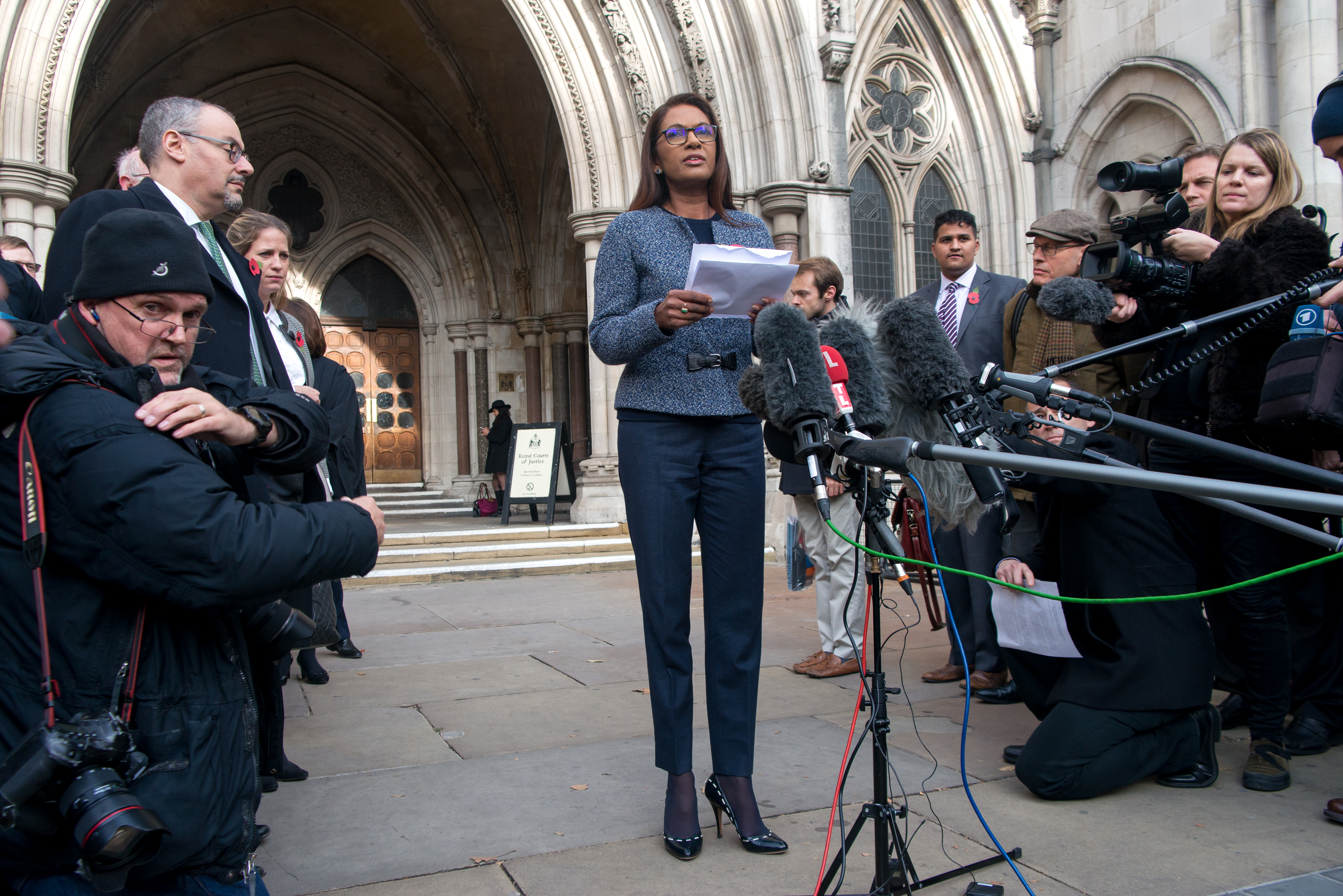 Gina Miller speak to the Press. The High Court ruled that