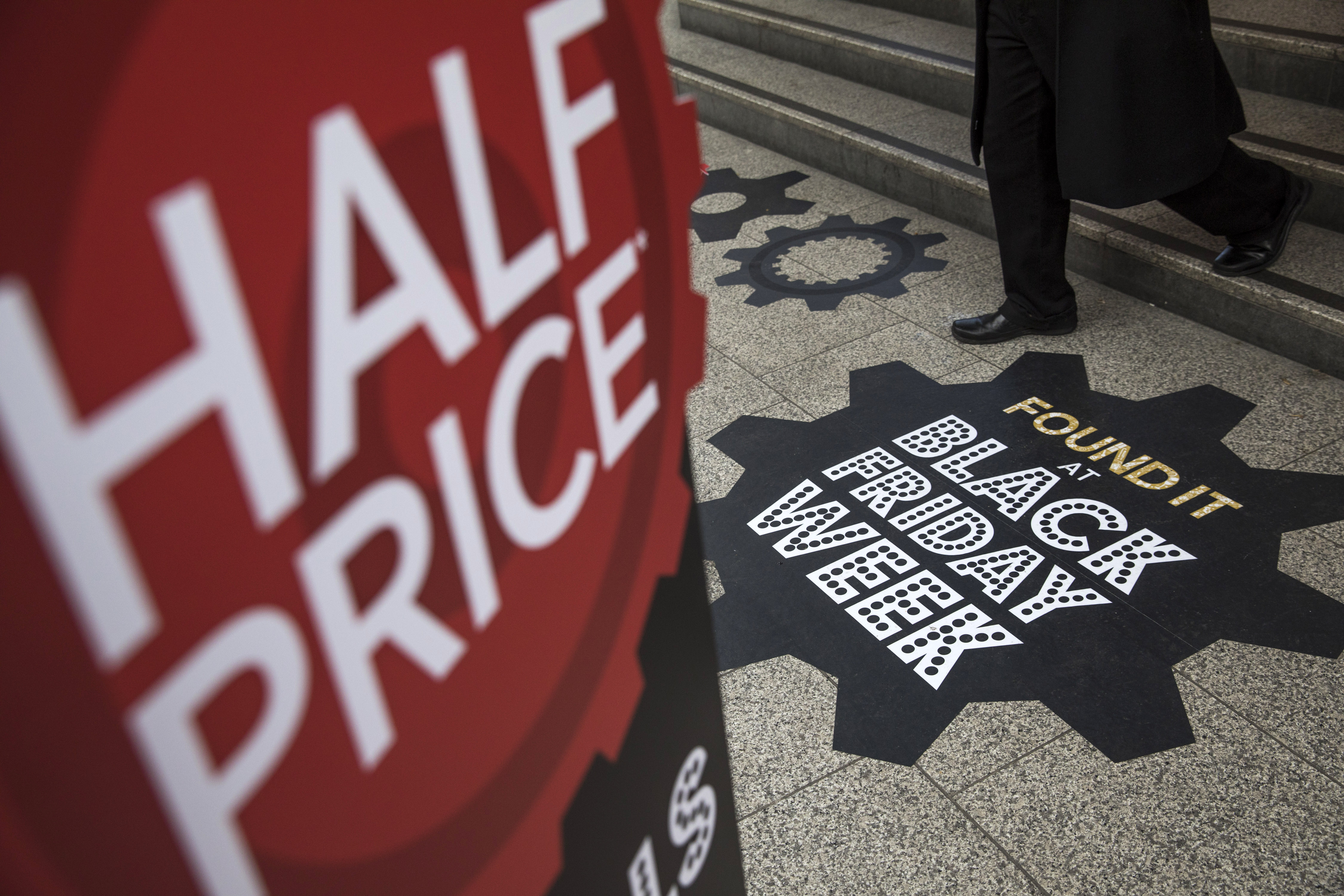 Shops In Oxford Street Prepare For Black Friday Shopping Event