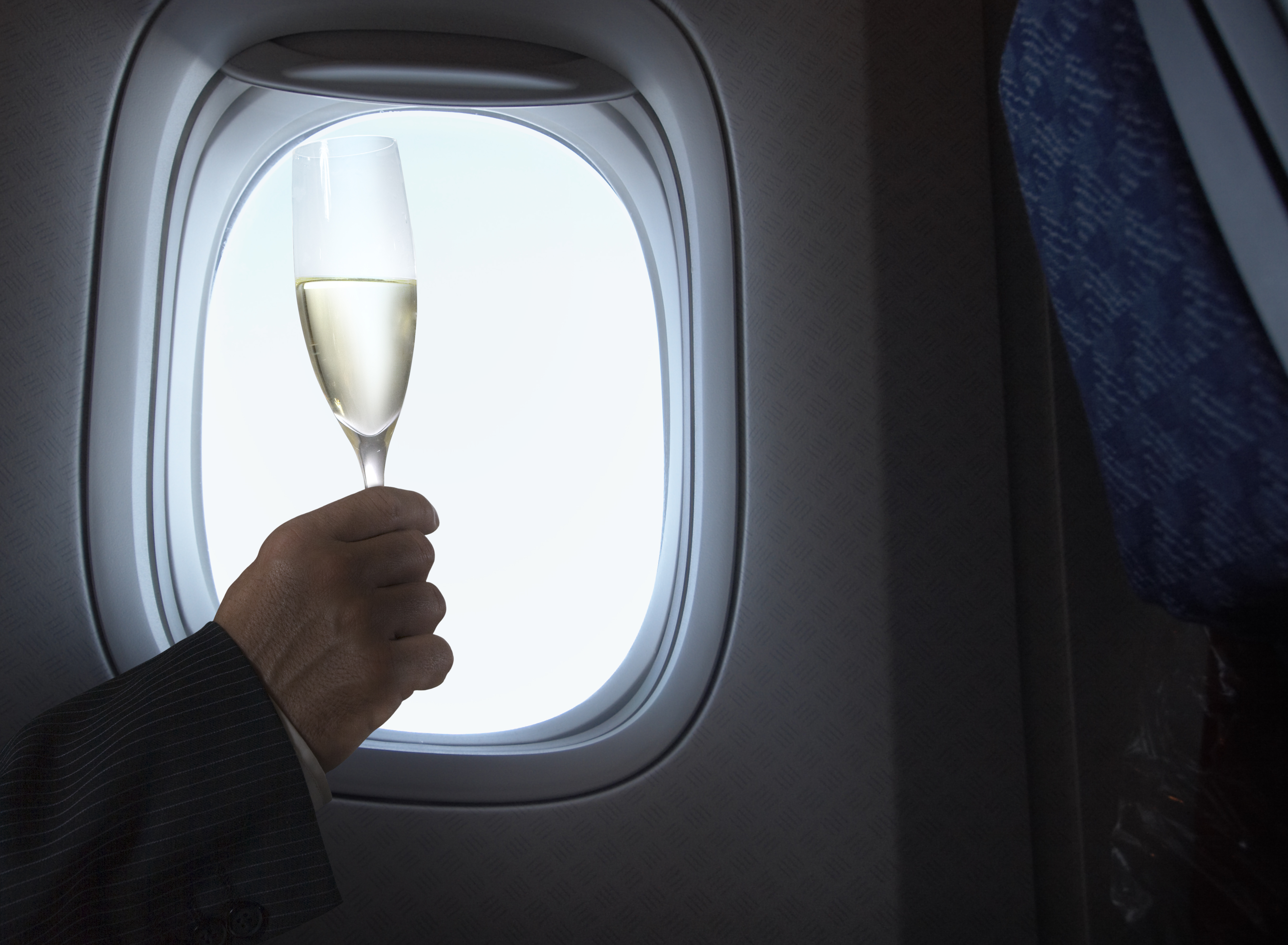 business man with champagne glass