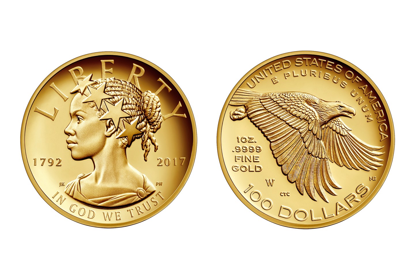 The U.S. Mint’s New $100 Gold Coin Portrays Liberty as an African-American Woman