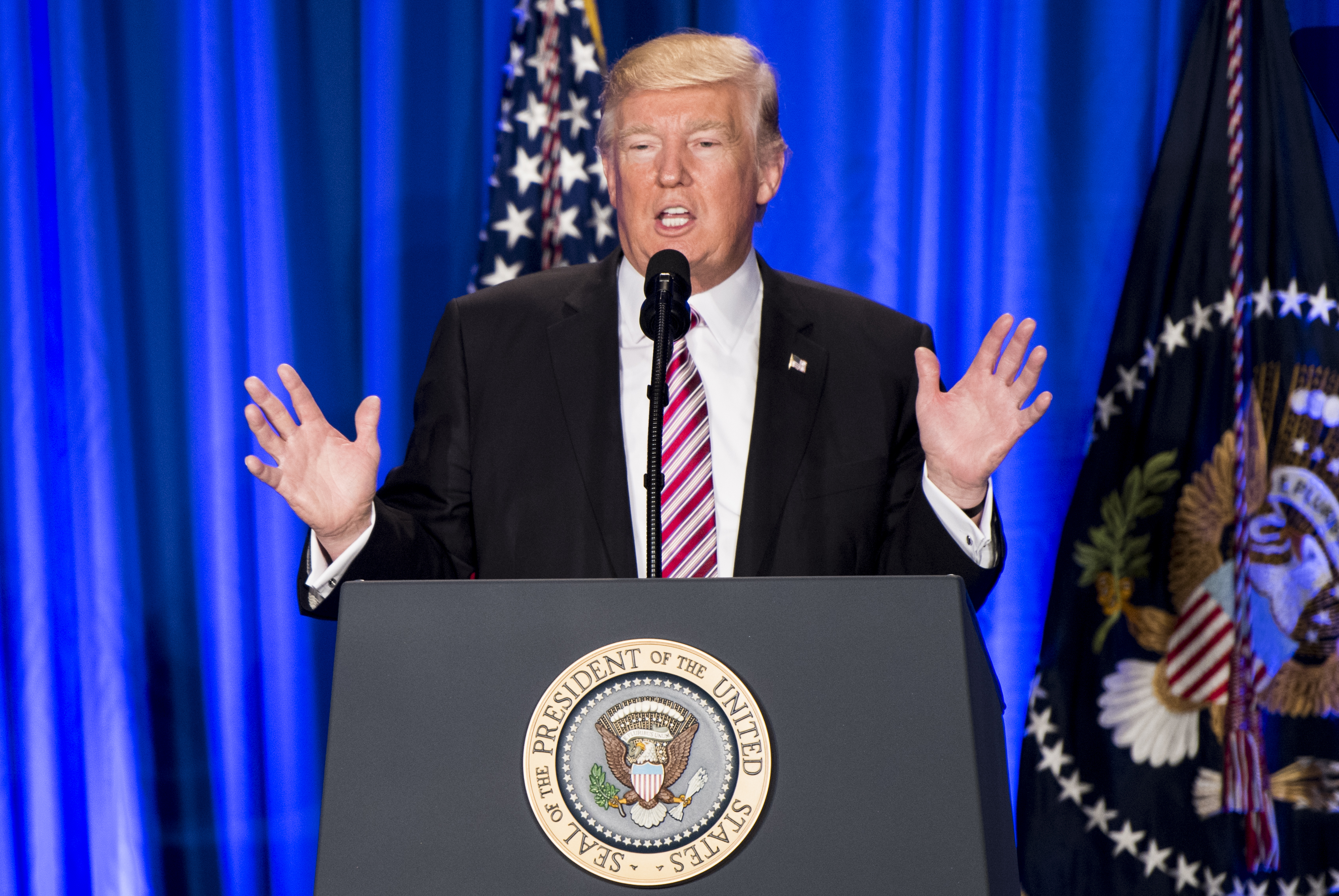 Donald Trump Addresses Republican Retreat In Philadelphia