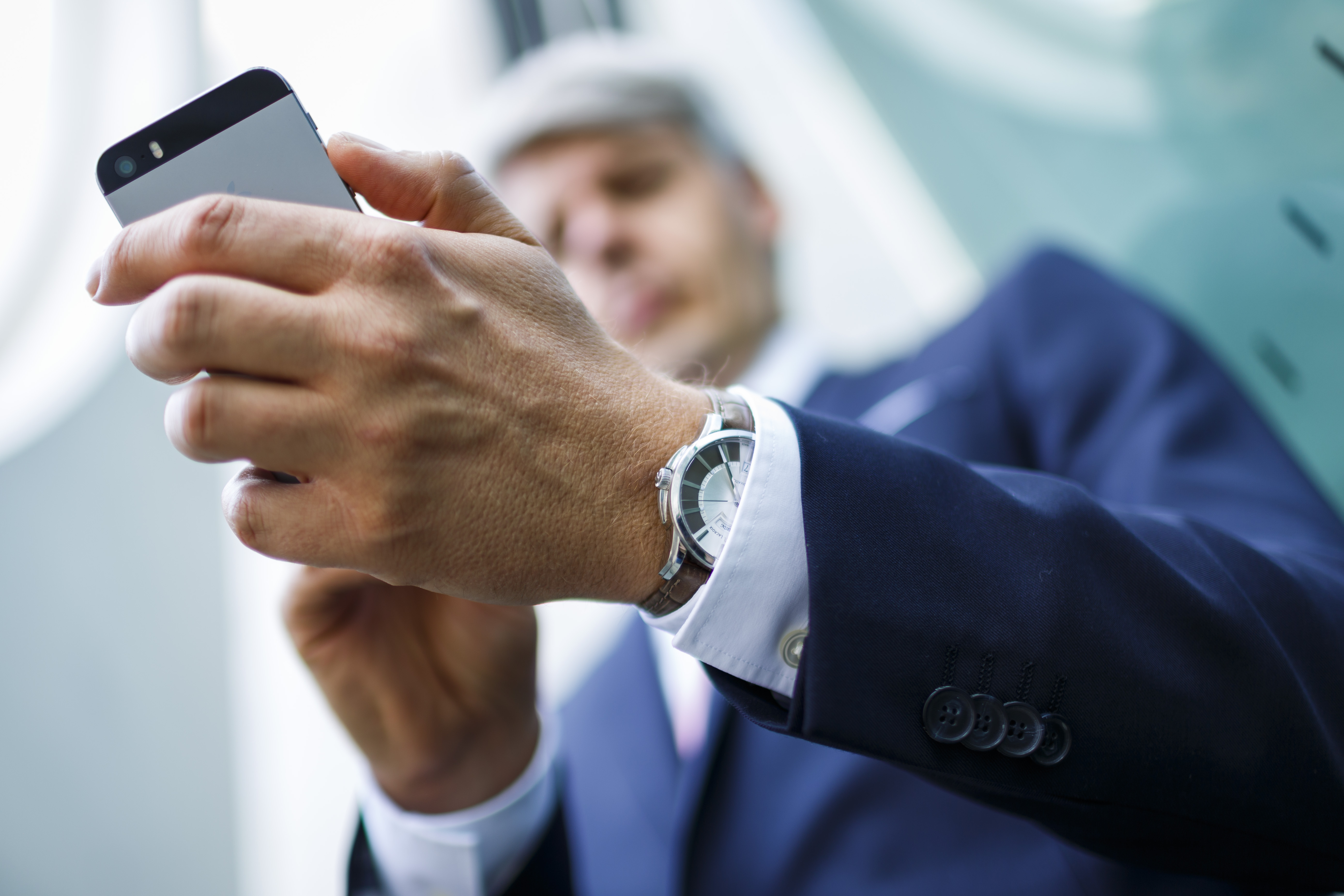 Smartphone in the foreground
