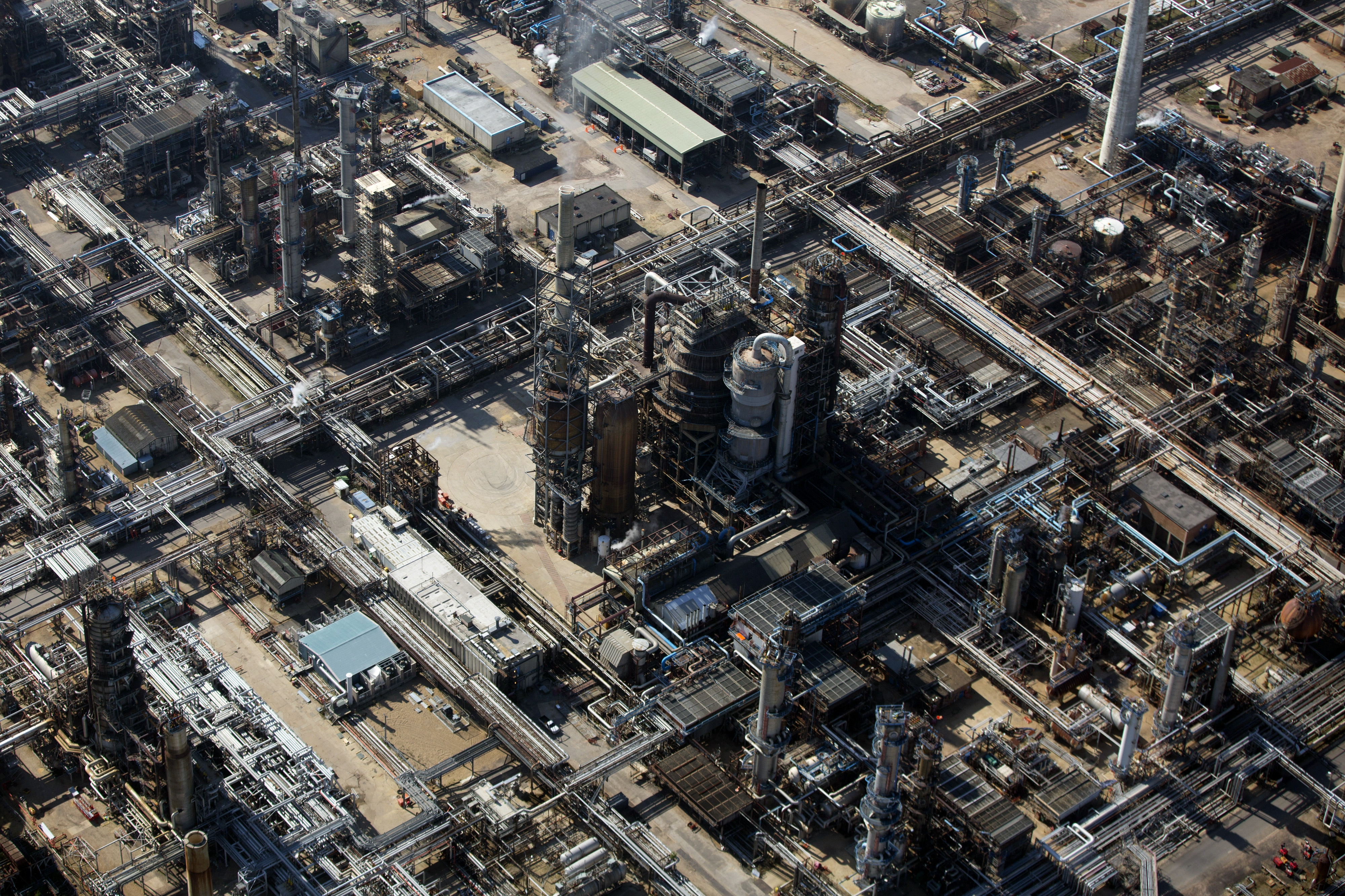 Aerial Views Of The Esso Oil Refinery Operated By Exxon Mobil Corp