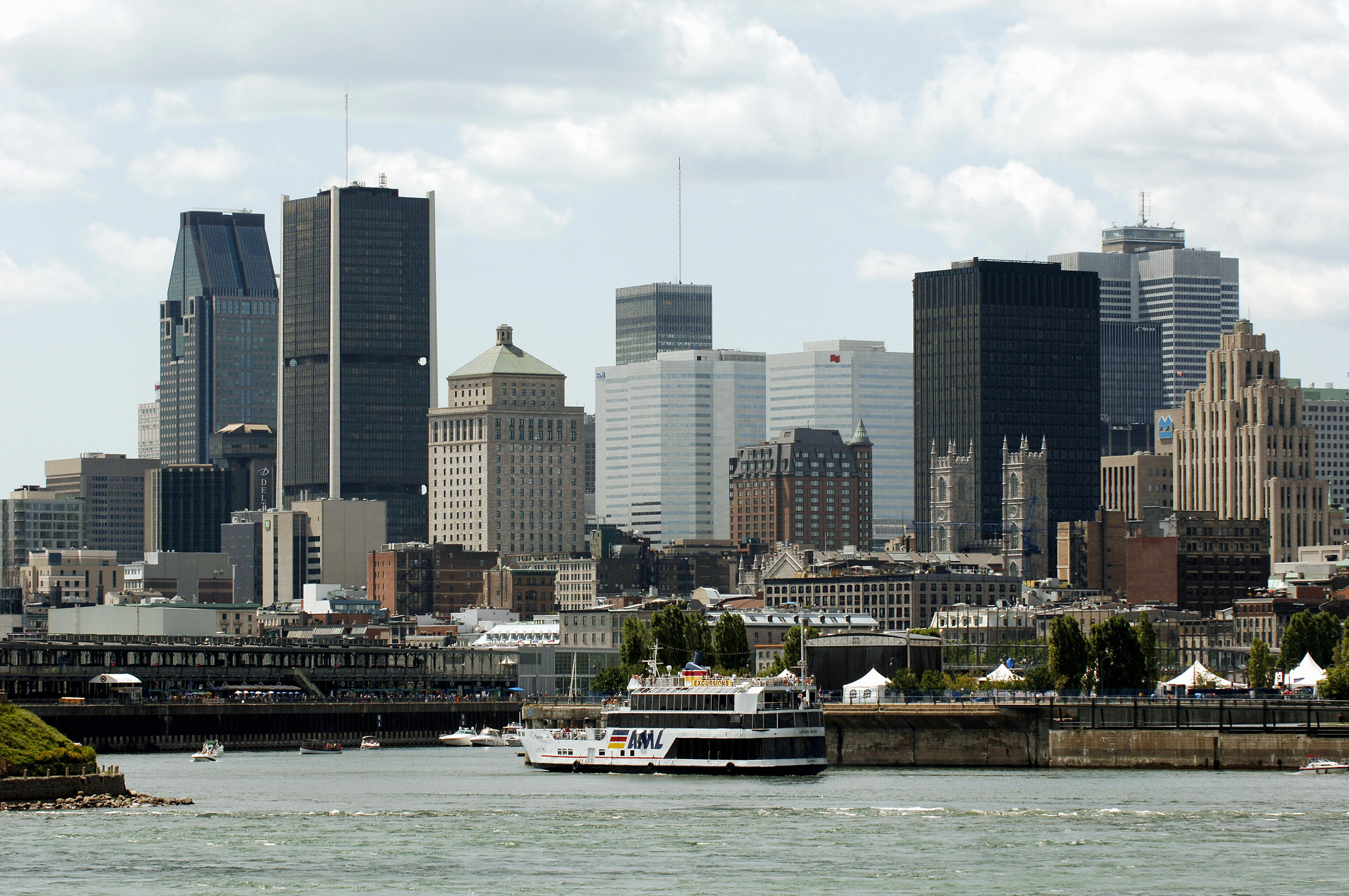 The skyline of Montreal, Canada 23 July,
